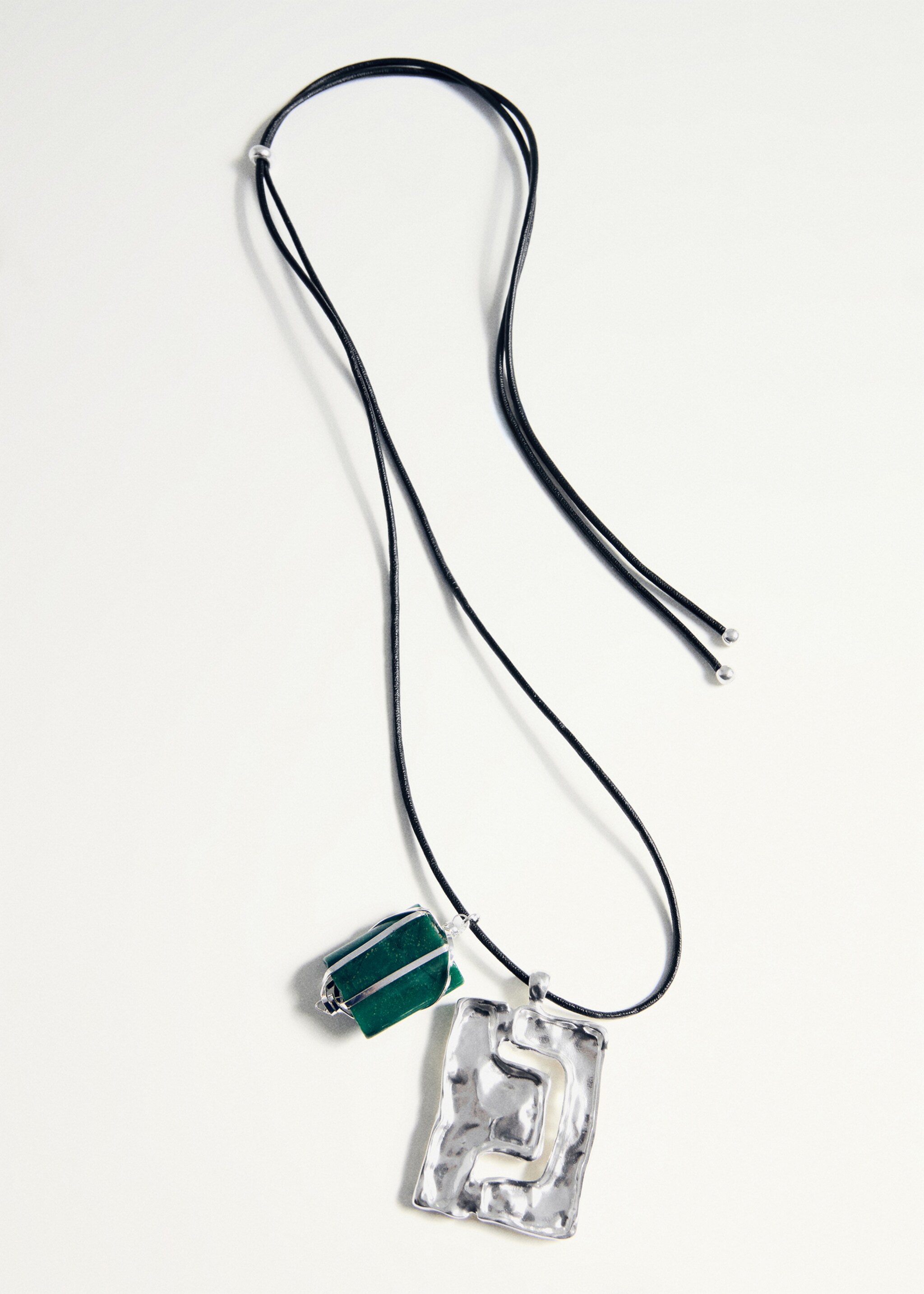 Semi-precious stone combination necklace - Details of the article 5, Silver. Ref: 27035989-00.