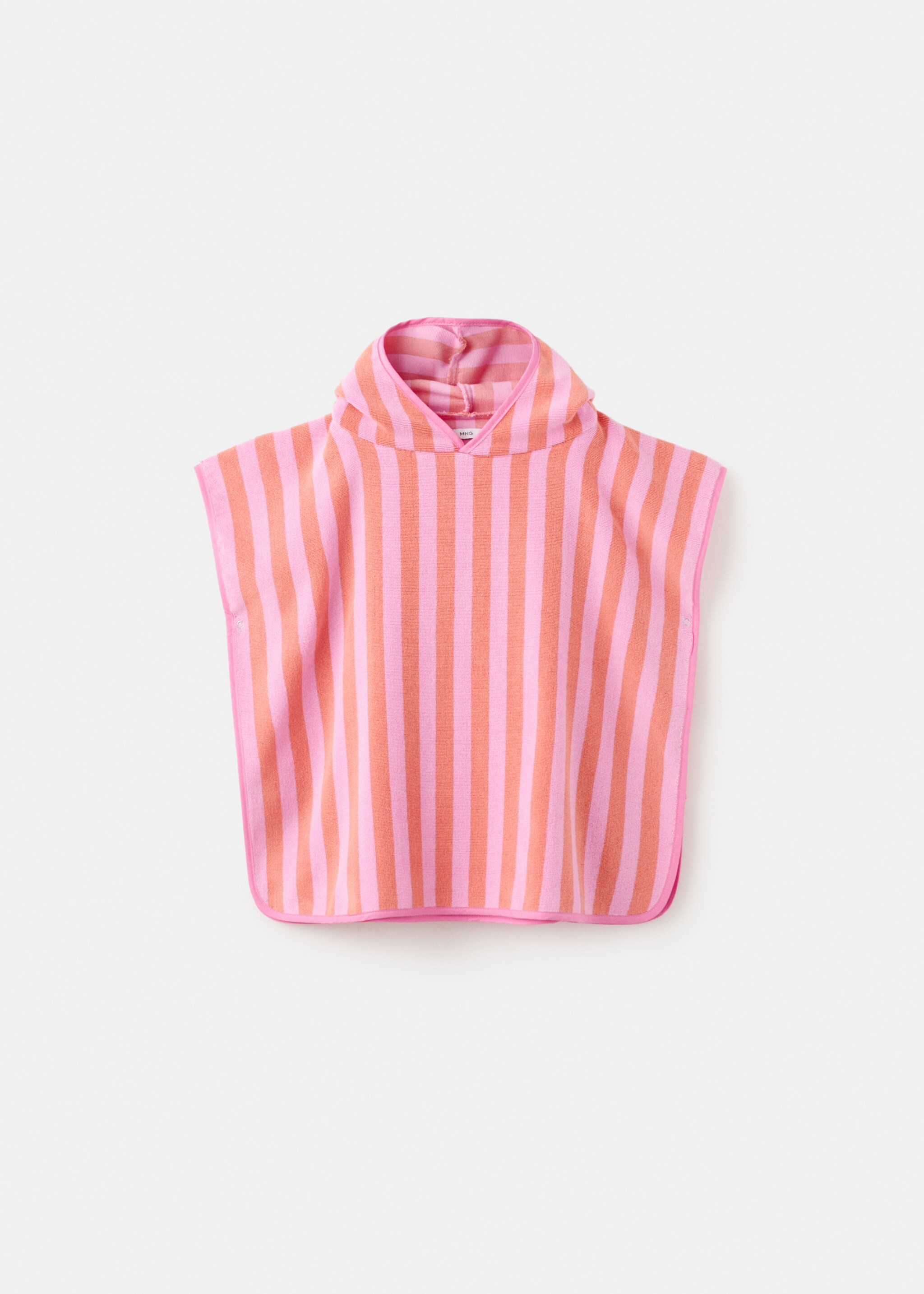 Striped poncho towel - Article without model, Pink. Ref: 27035990-00.
