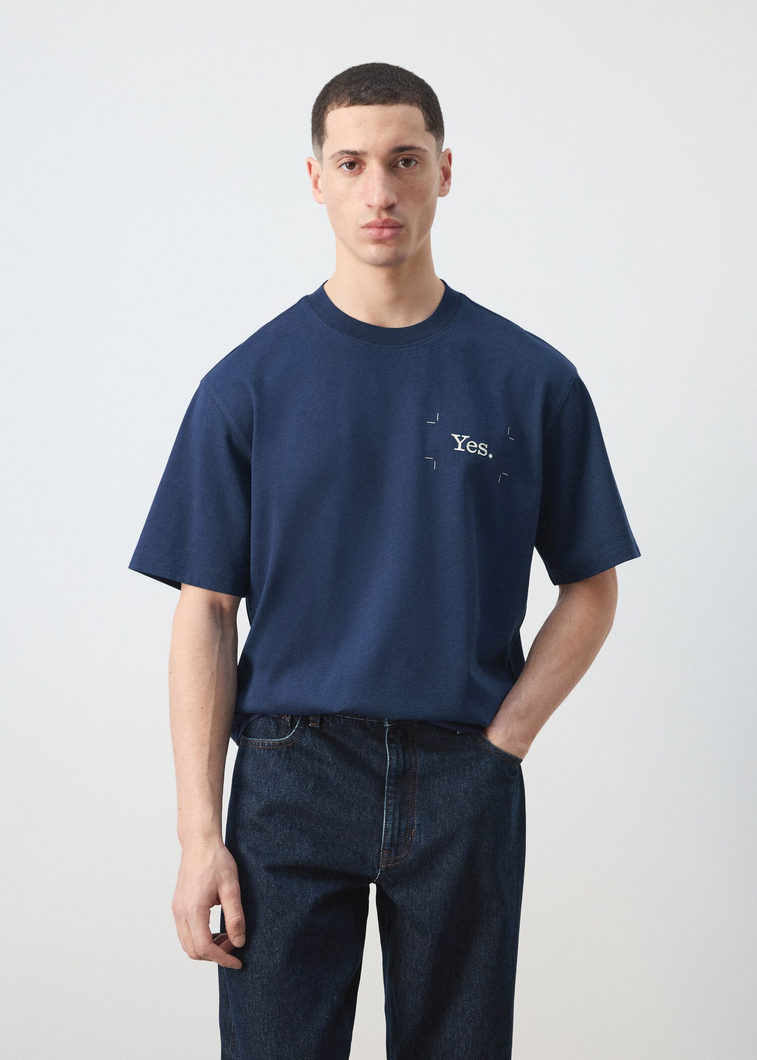 Camiseta 100% algodón estampado texto - Plano medio