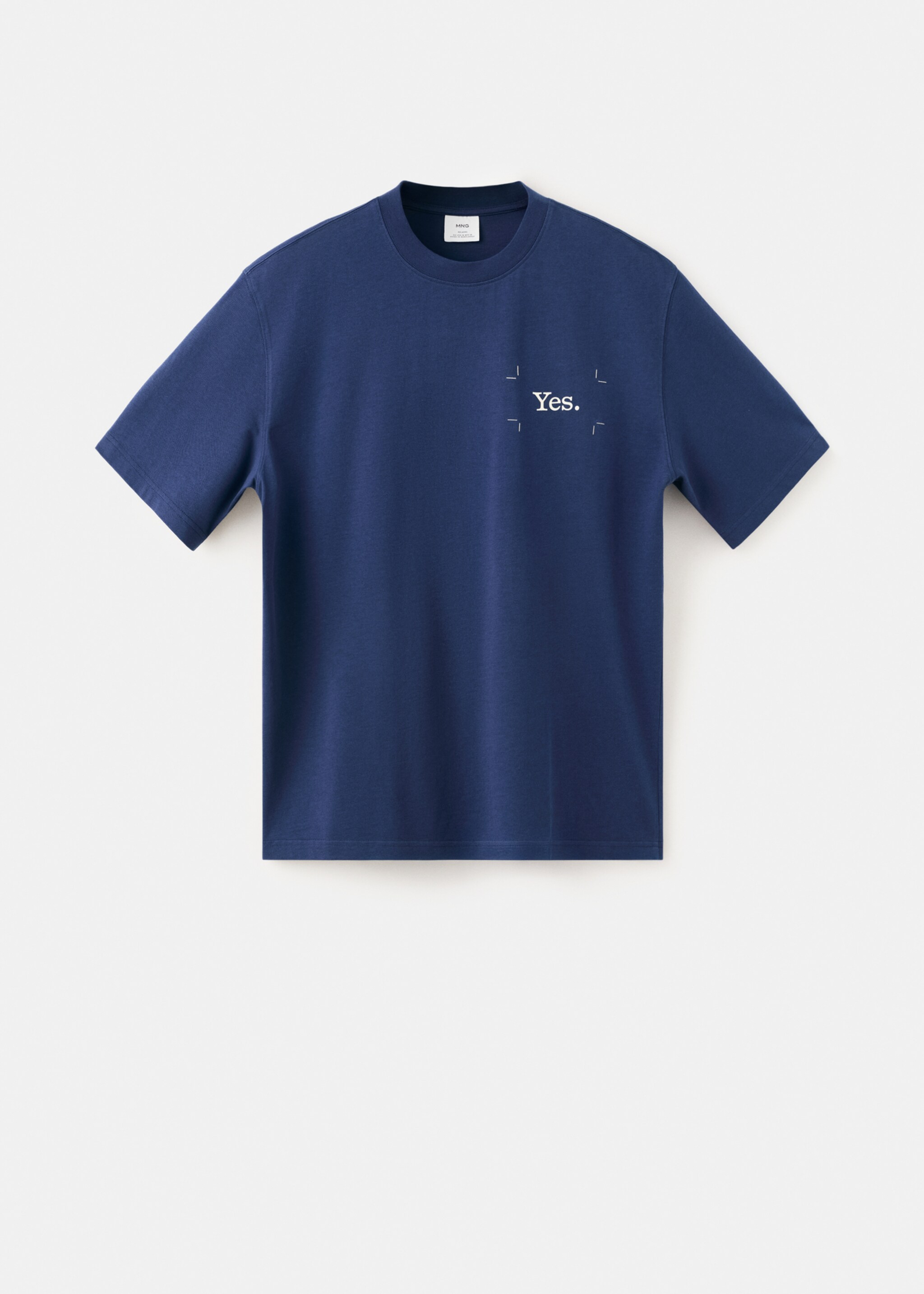 100% cotton t-shirt with printed text - Article without model, Ink Blue. Ref: 27035991-00.