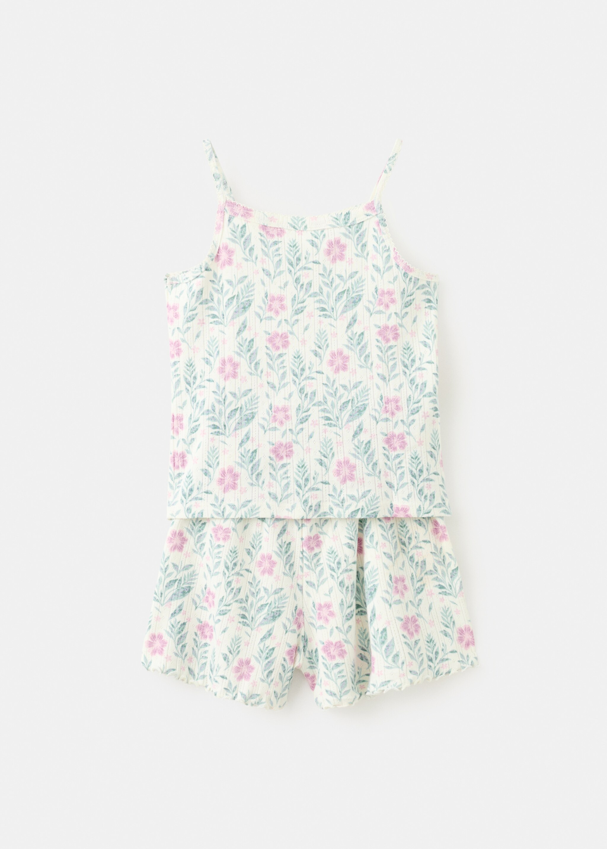 Pijama corto estampado floral - Artículo sin modelo, Blanco roto. Ref: 27035993-00.