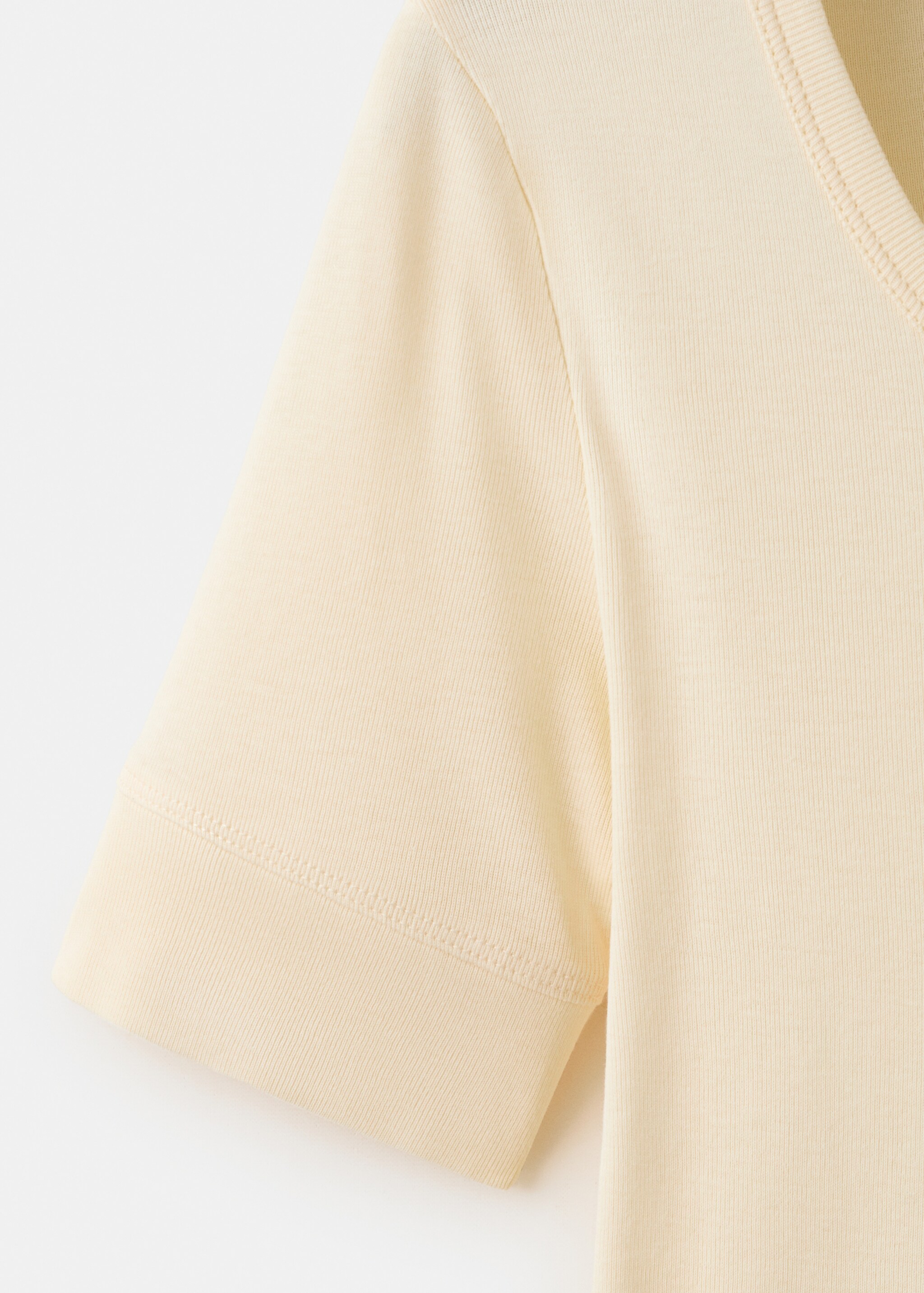 T-shirt manches courtes cintré - Détail de l'article 8, Blanc cassé. Ref: 27035998-00.