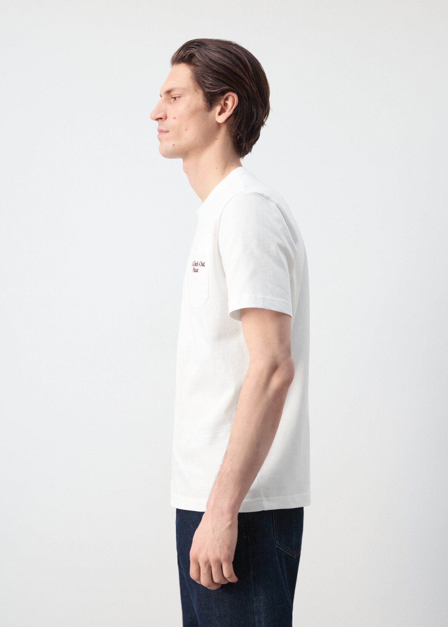100% cotton T-shirt with embroidered graphic pocket - Details of the article 2