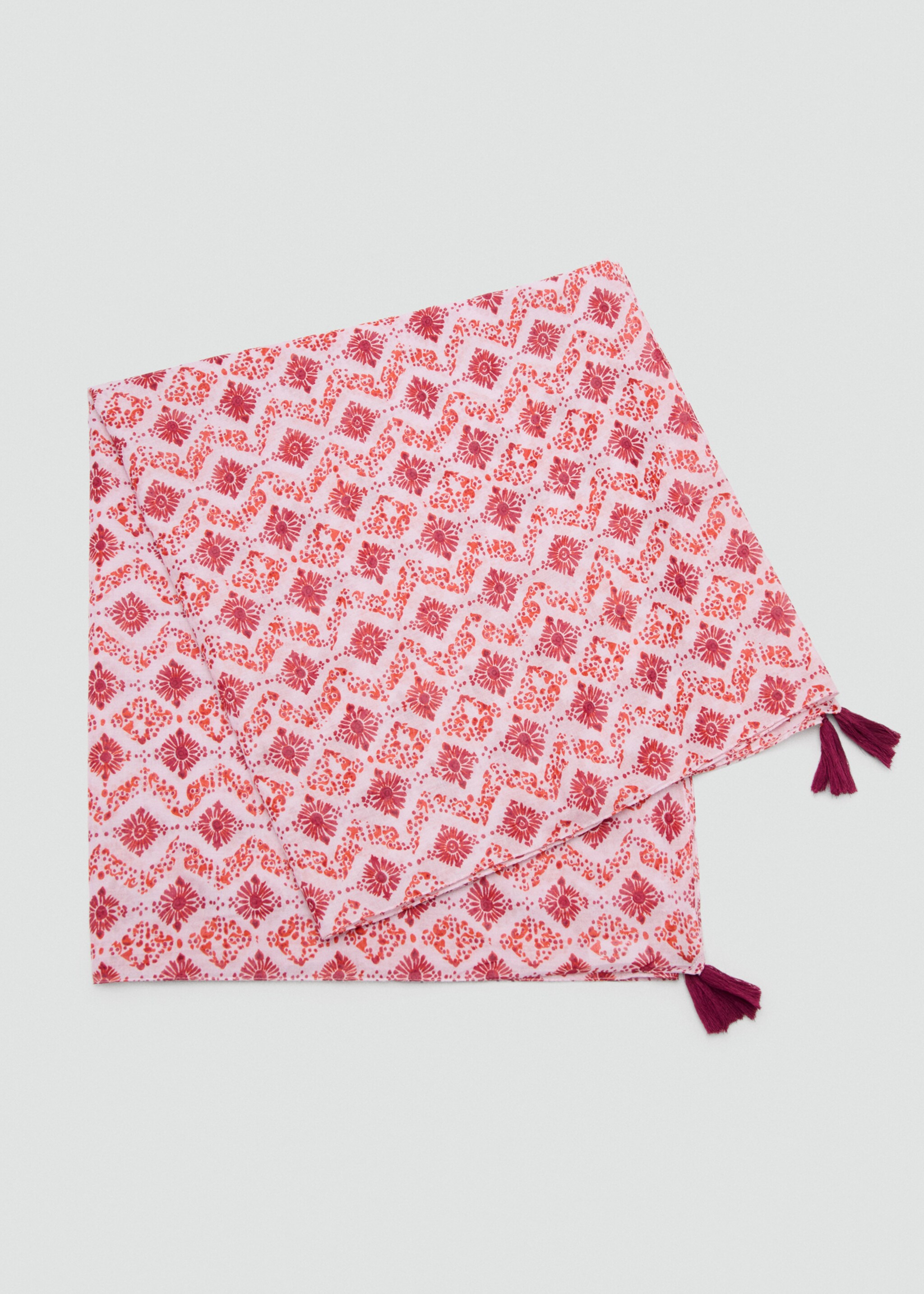 프린트 파레오 - 모델 없는 상품, 핑크. Ref: 27036338-00.