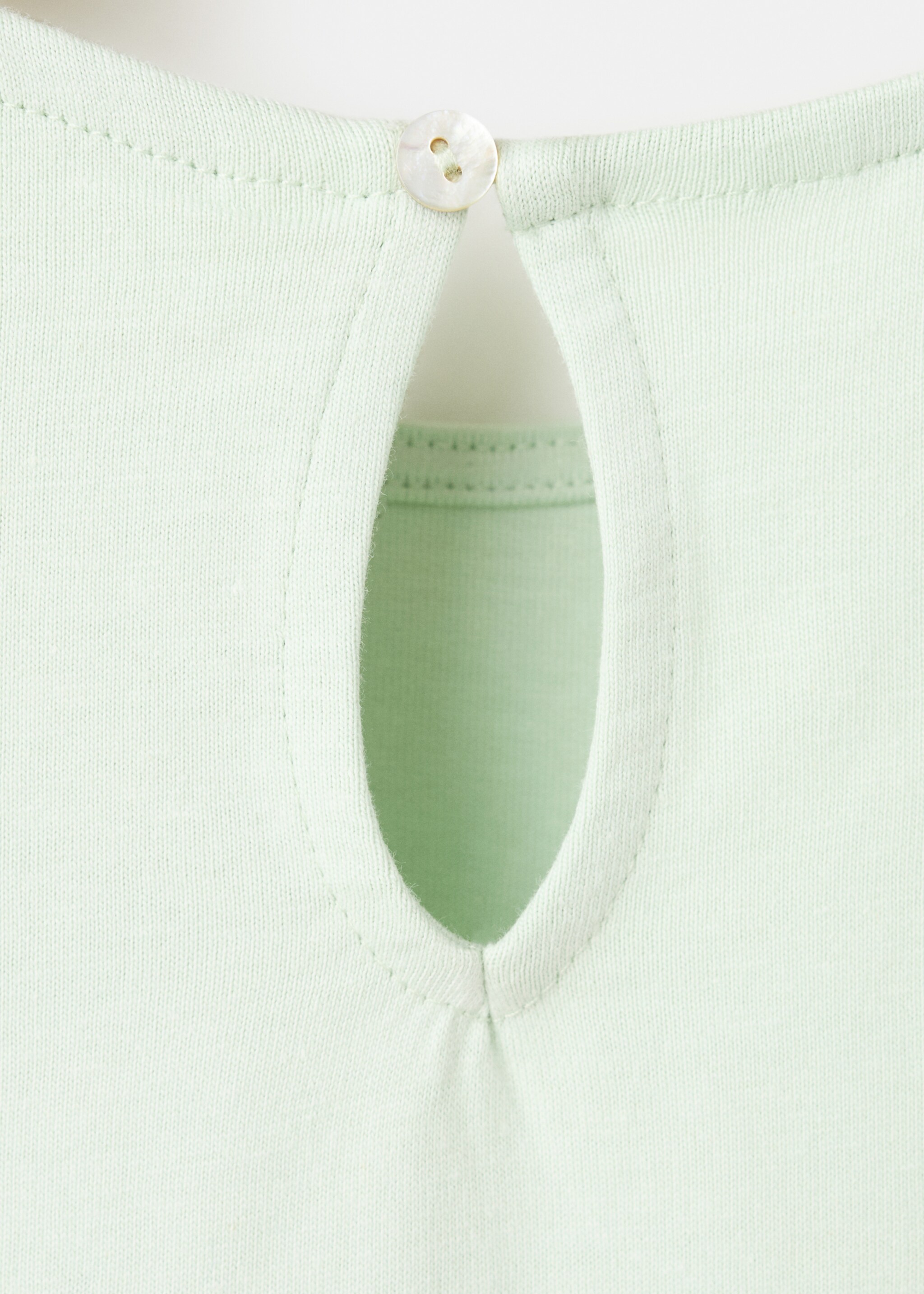 تيشيرت قطن بتفاصيل زهور - تفاصيل المنتج 0, أخضر أكوا. Ref: 27036340-00.