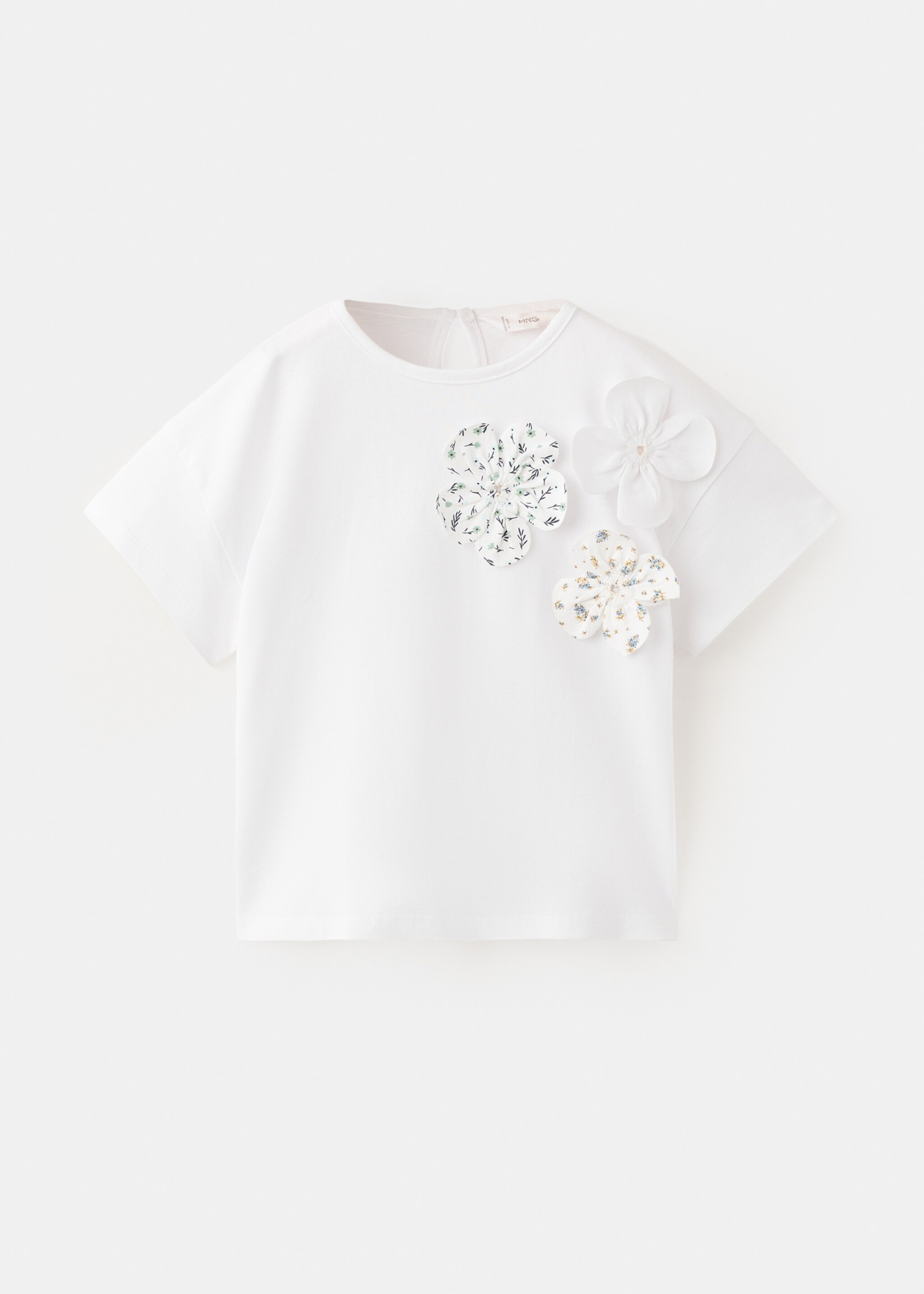 Cotton flower T-shirt - Article without model, Off White. Ref: 27036342-00.
