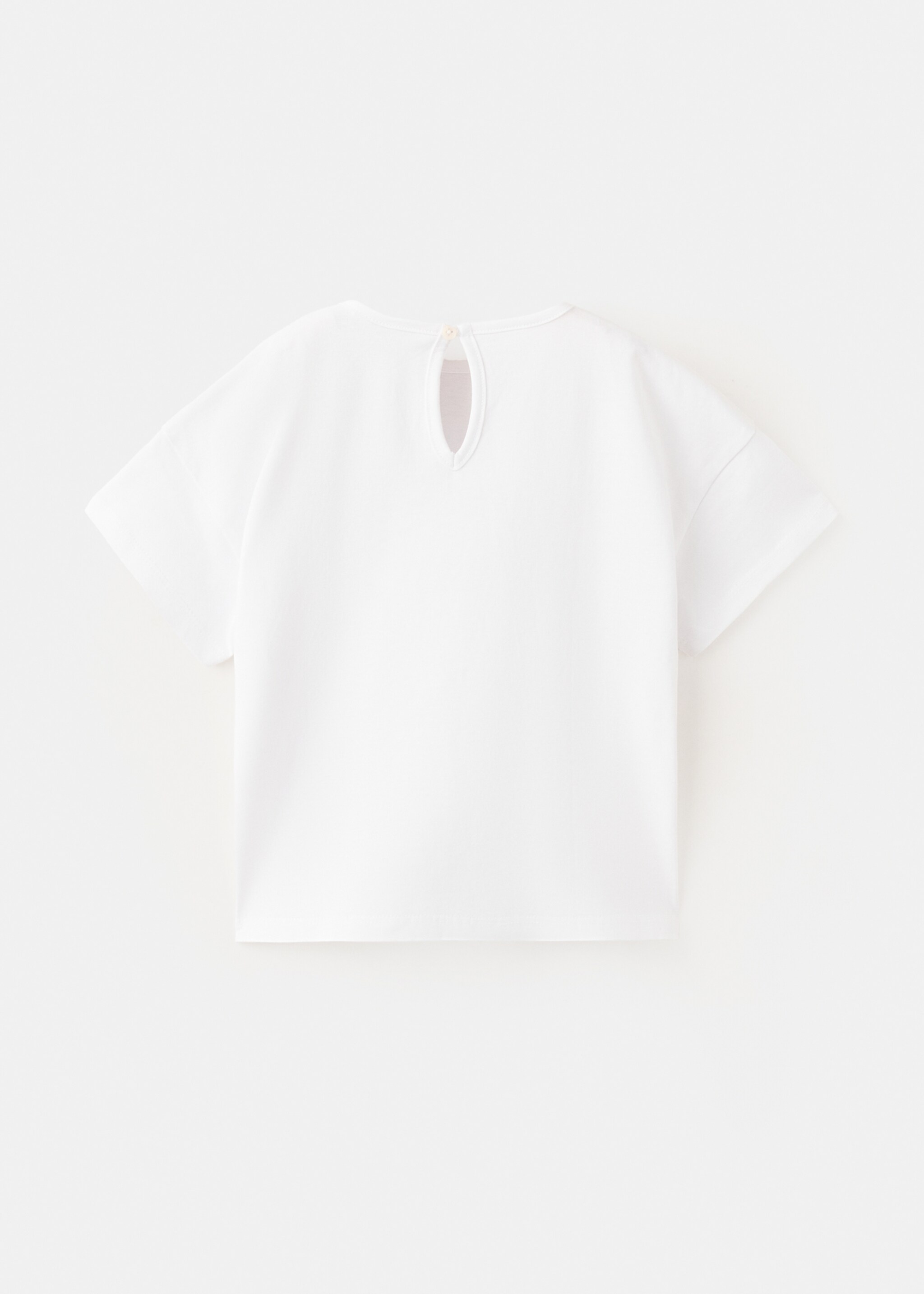 Cotton flower T-shirt - Reverse of the article, Off White. Ref: 27036342-00.