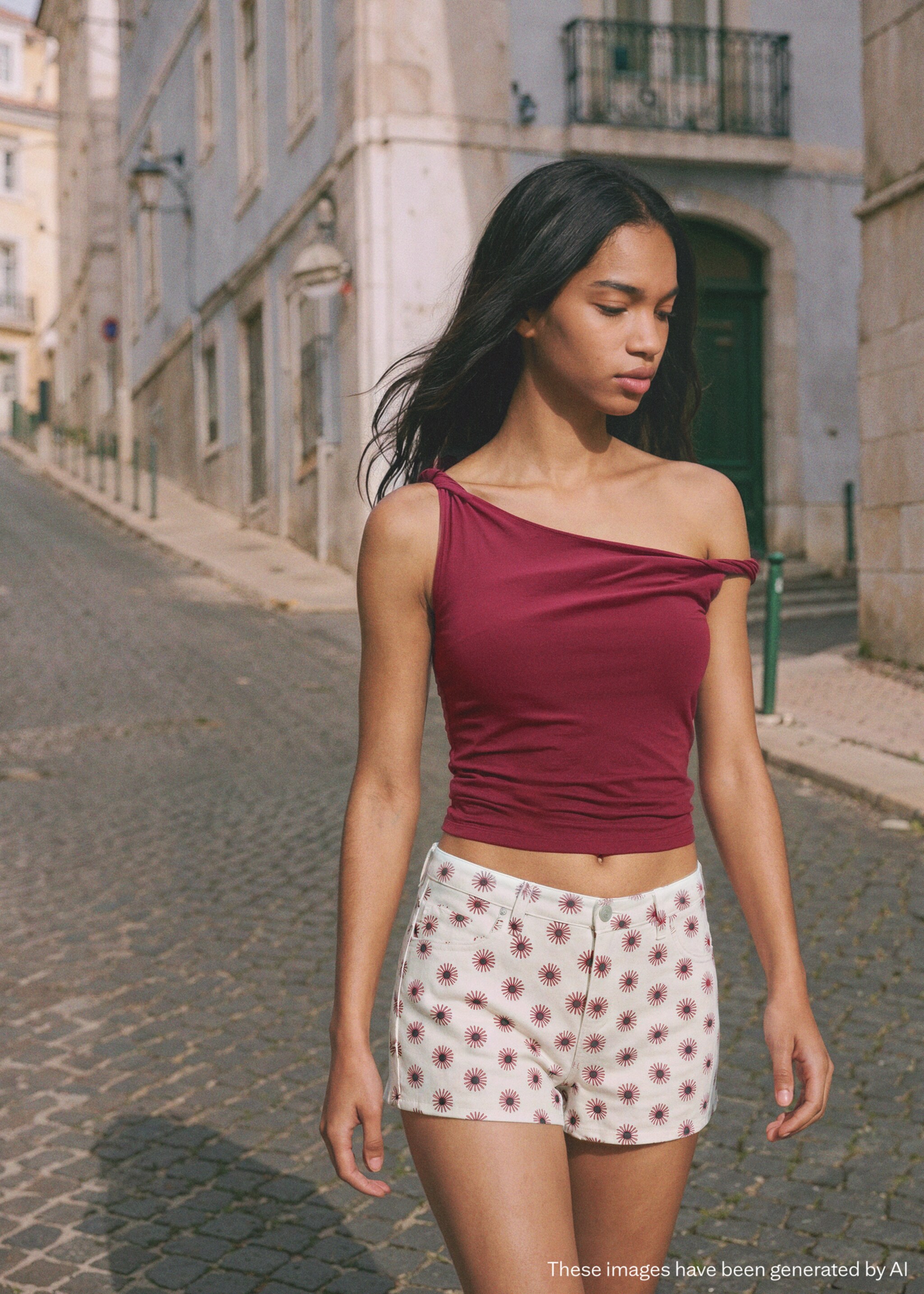 Floral print mini shorts - Medium plane, Off White. Ref: 27036343-00.