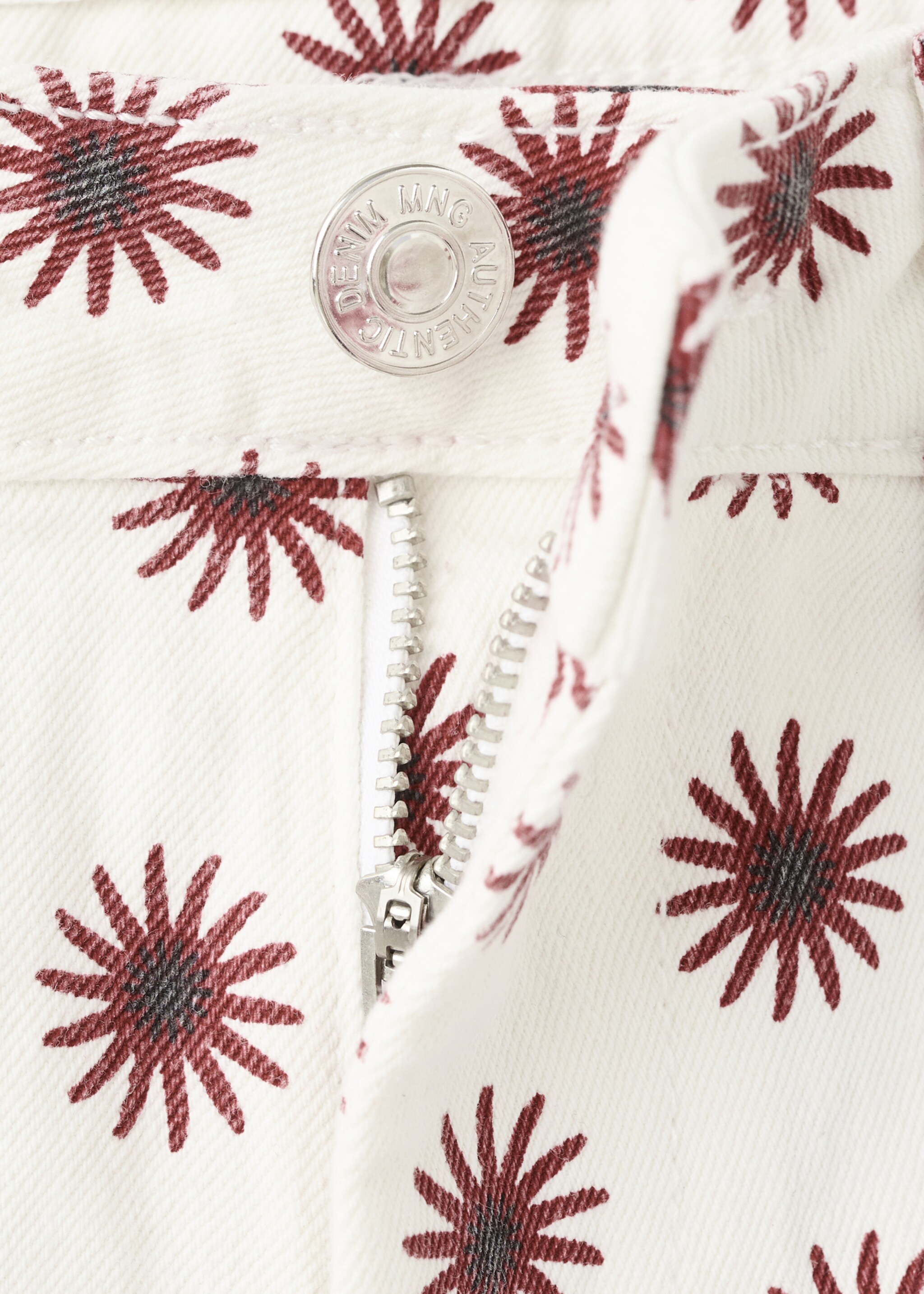 Shorts mit Blumenmuster - Detail des Artikels 8, Cremeweiß. Ref: 27036343-00.