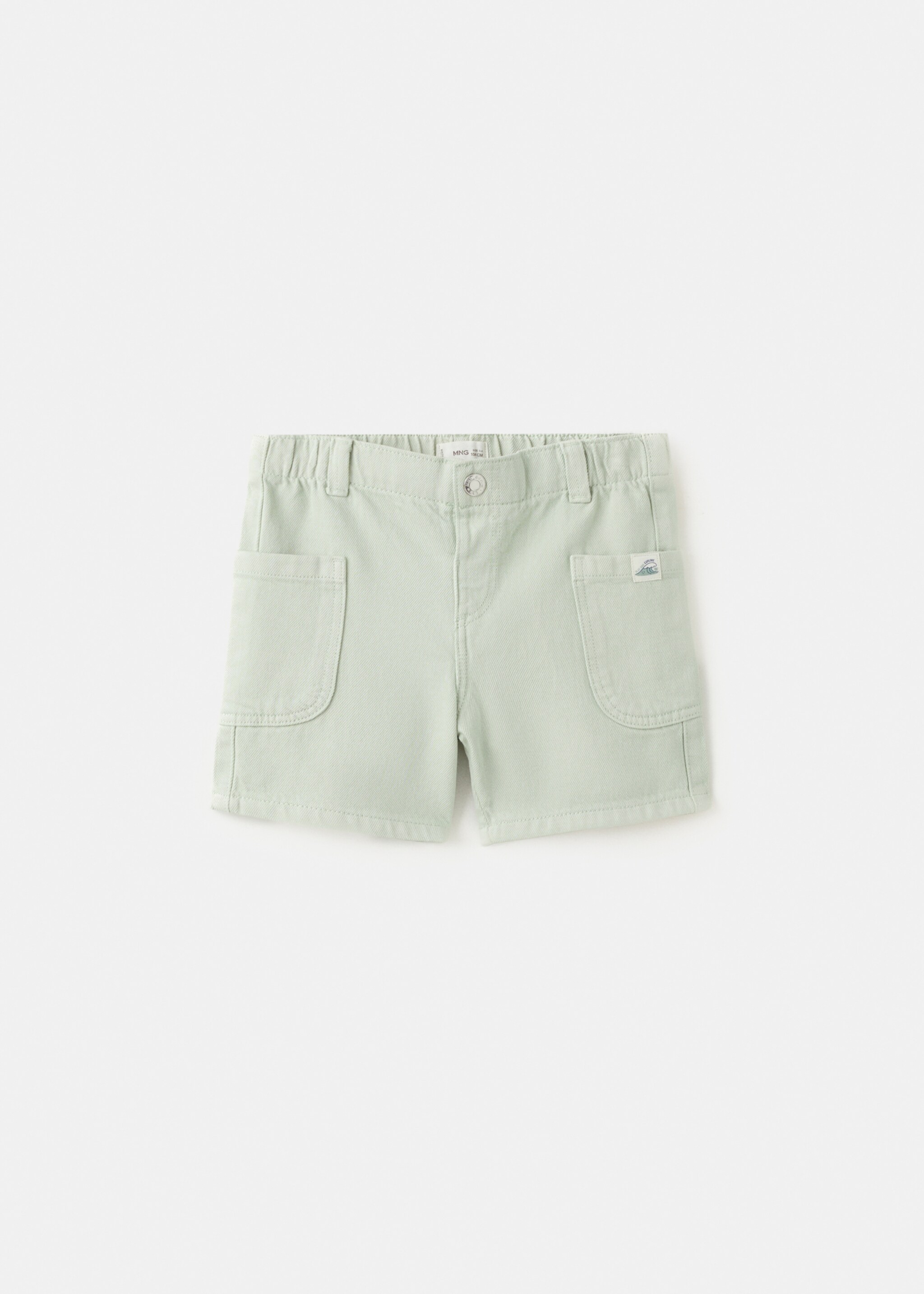 Straight cotton Bermuda shorts - Article without model, Aqua Green. Ref: 27036344-00.