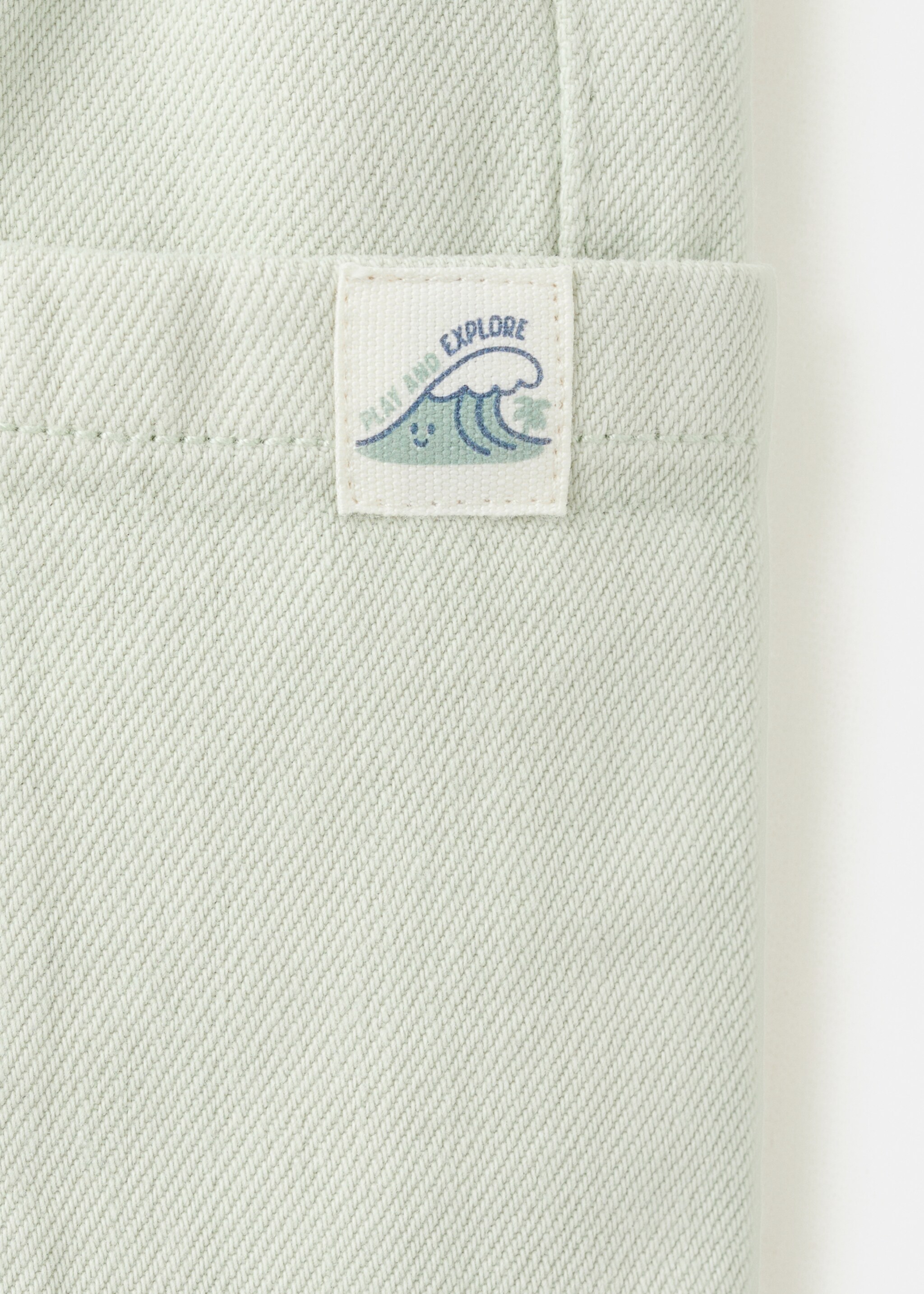 Straight cotton Bermuda shorts - Details of the article 0, Aqua Green. Ref: 27036344-00.