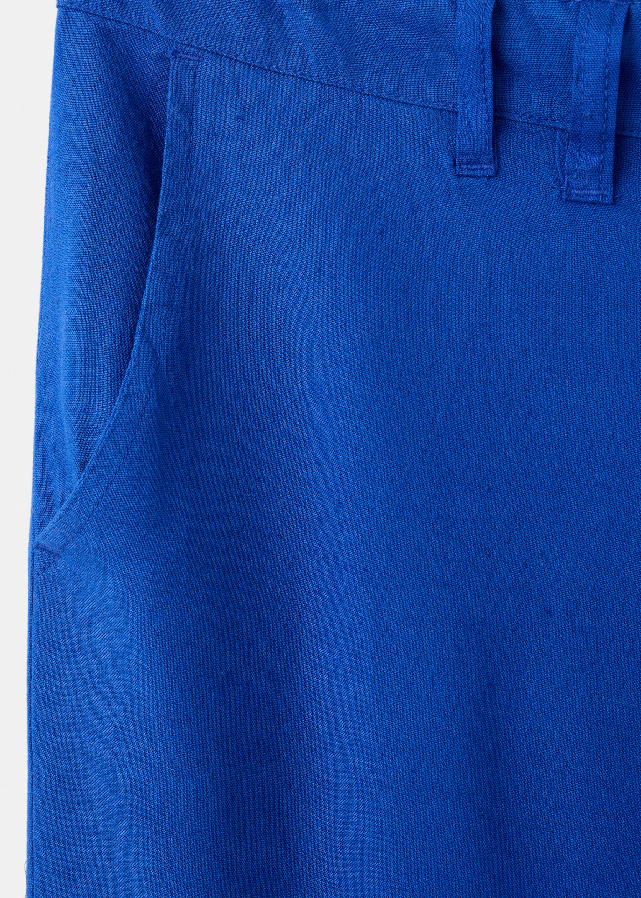 Linen-blend straight-fit trousers - Details of the article 0, Vibrant blue. Ref: 27036349-00.