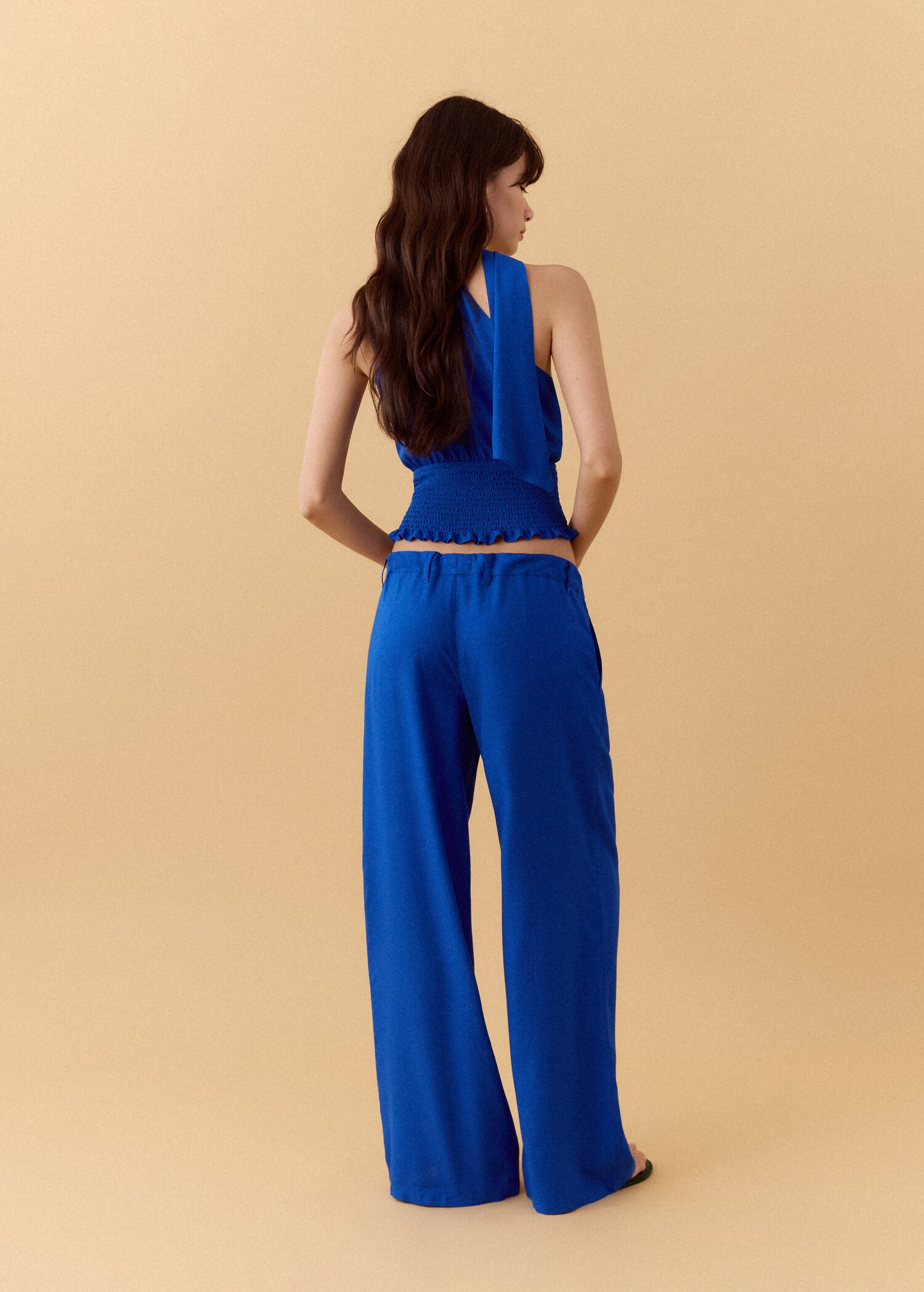 Linen-blend straight-fit trousers - Reverse of the article