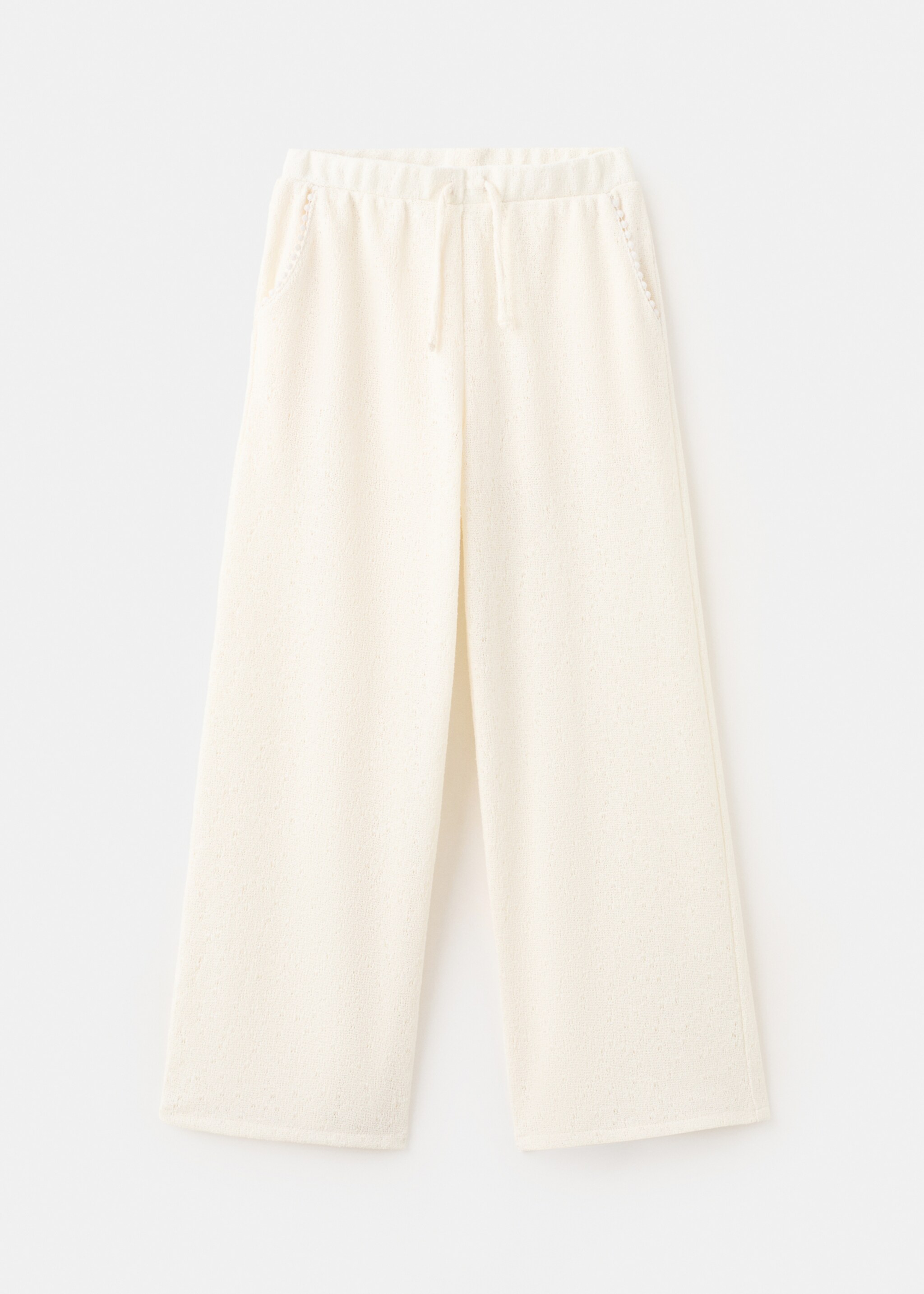 Straight knitted trousers - Article without model, Ecru. Ref: 27036351-00.