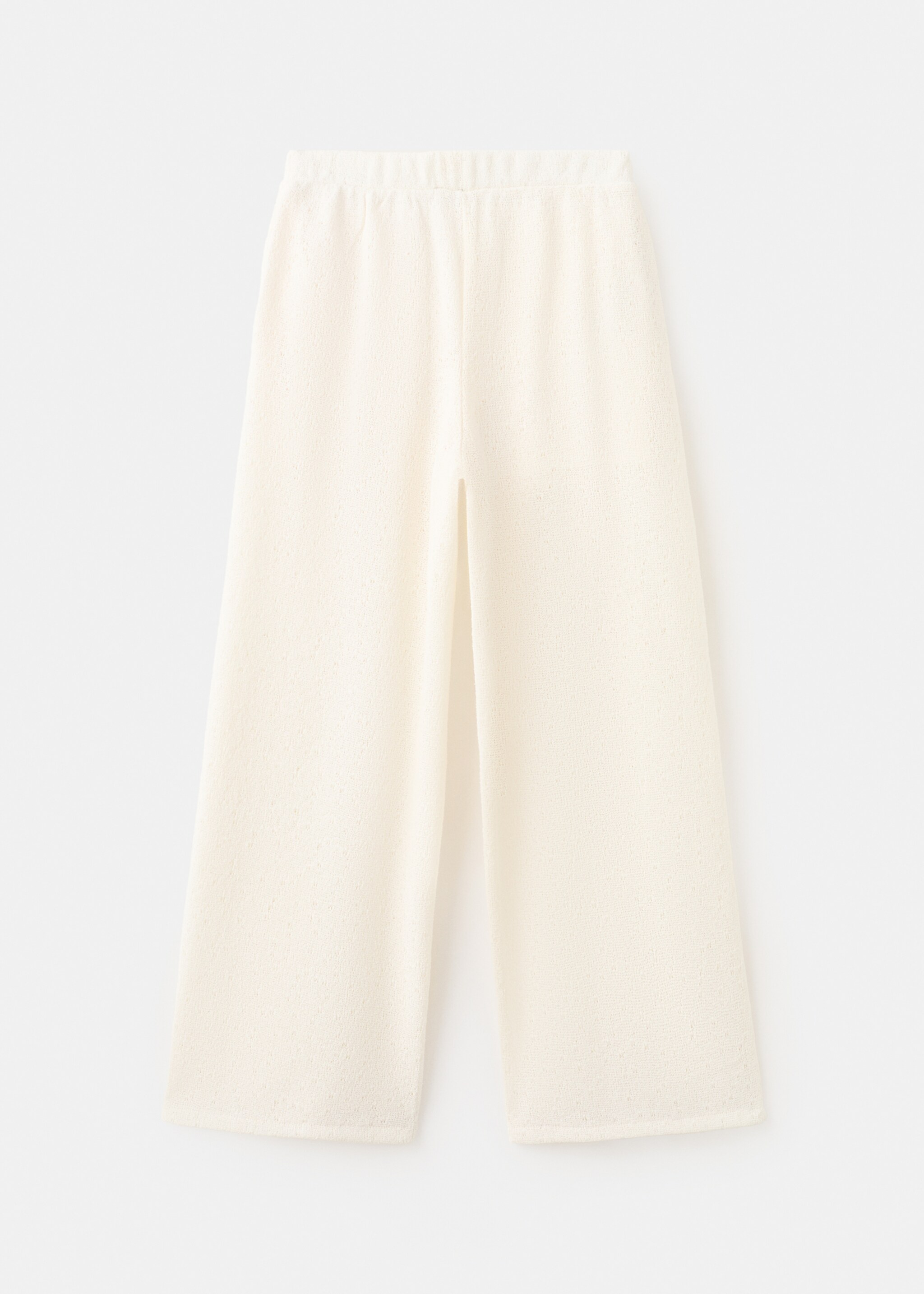 Straight knitted trousers - Reverse of the article, Ecru. Ref: 27036351-00.