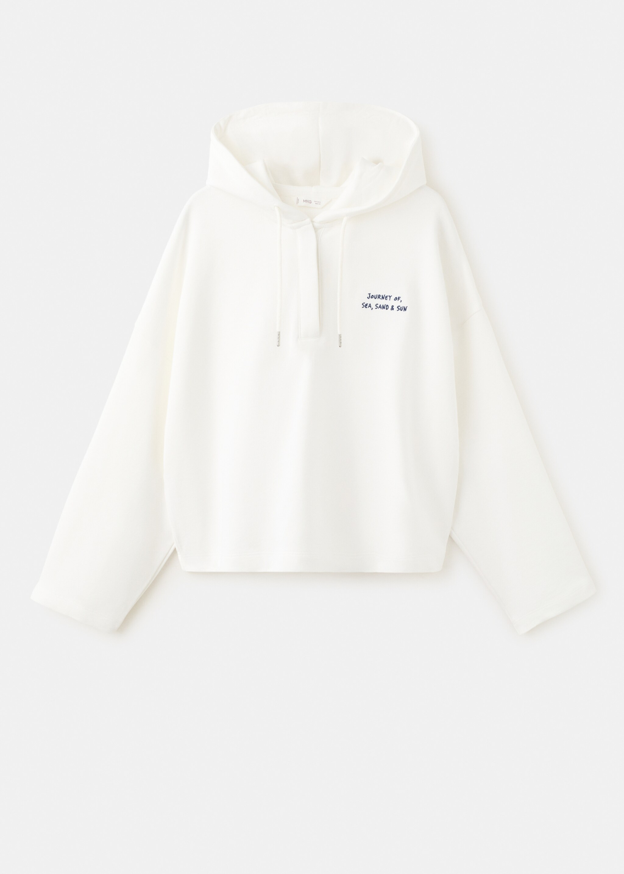 Sweater coton message - Article sans modèle, Blanc cassé. Ref: 27036356-00.