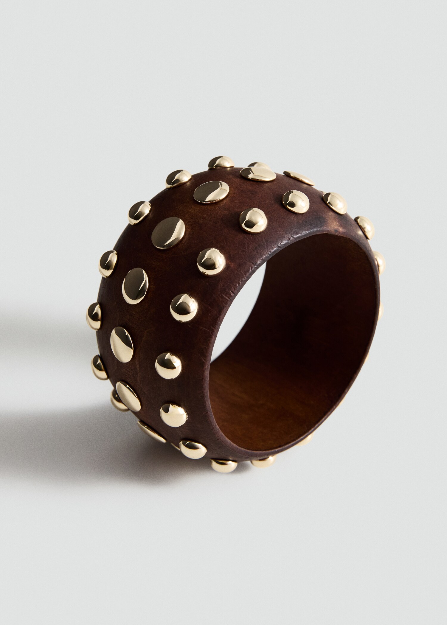 Wooden studded bracelet - Medium plane