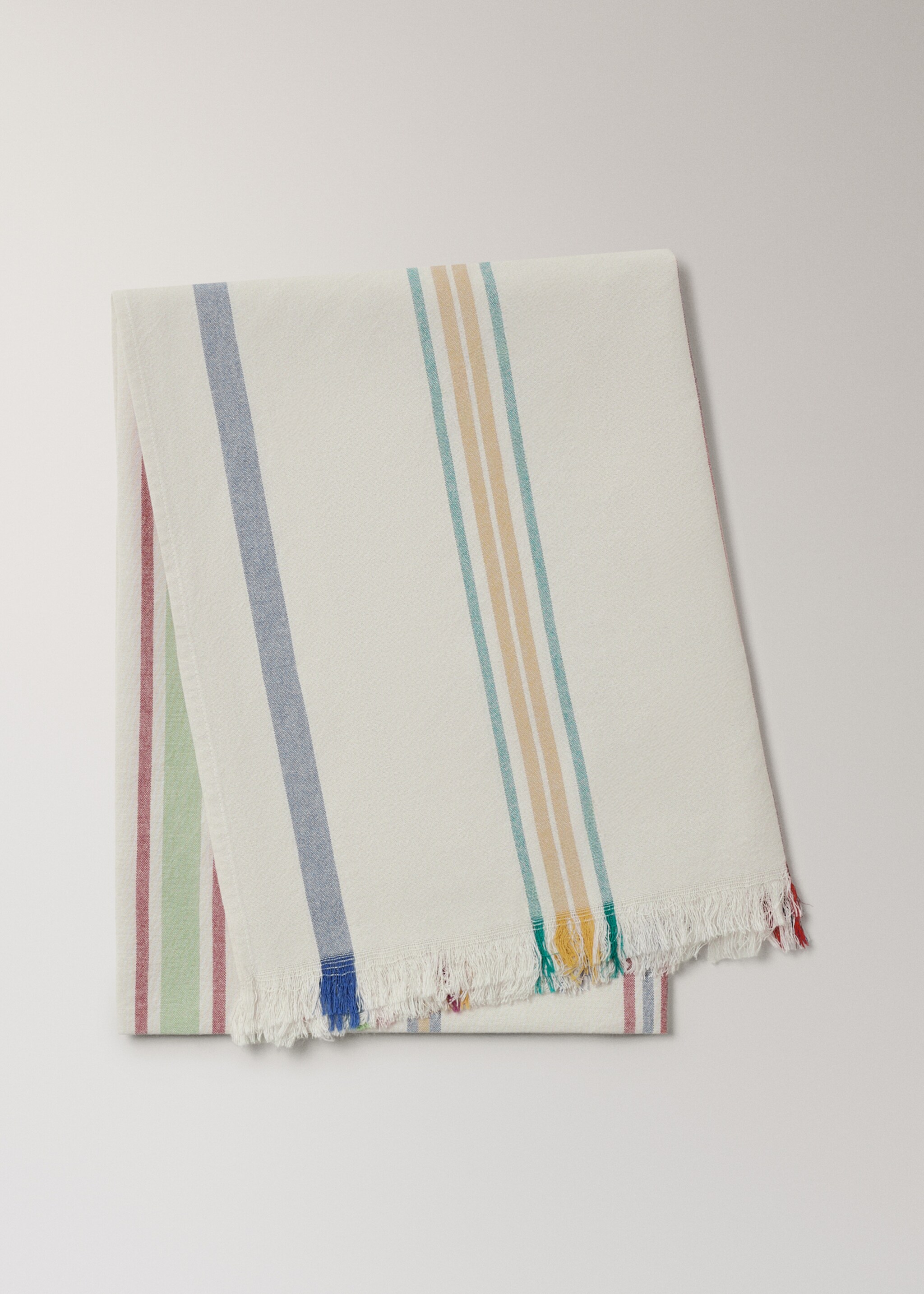 Striped pareo towel - Article without model, Ecru. Ref: 27036359-00.