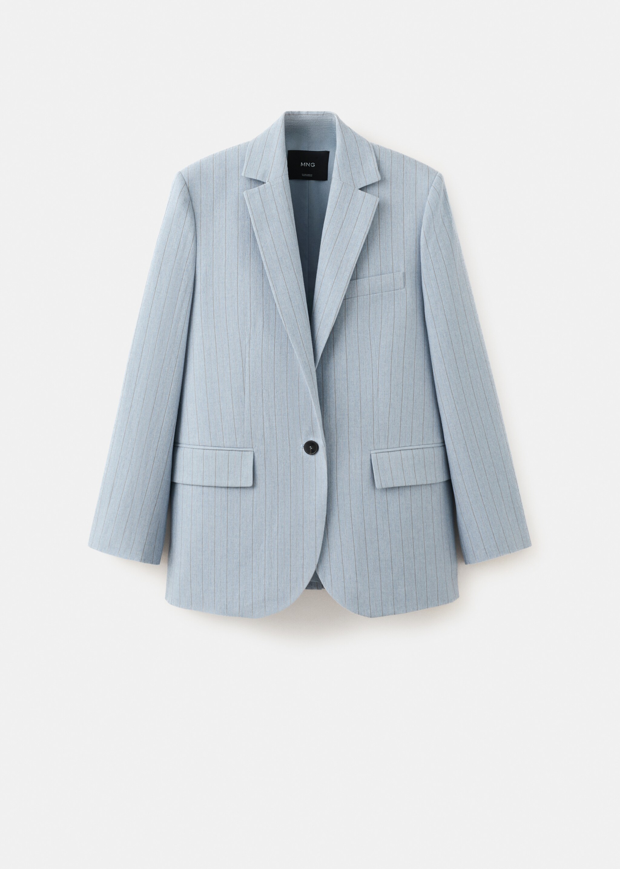 Pinstripe suit blazer - Article without model, Blue. Ref: 27036362-00.