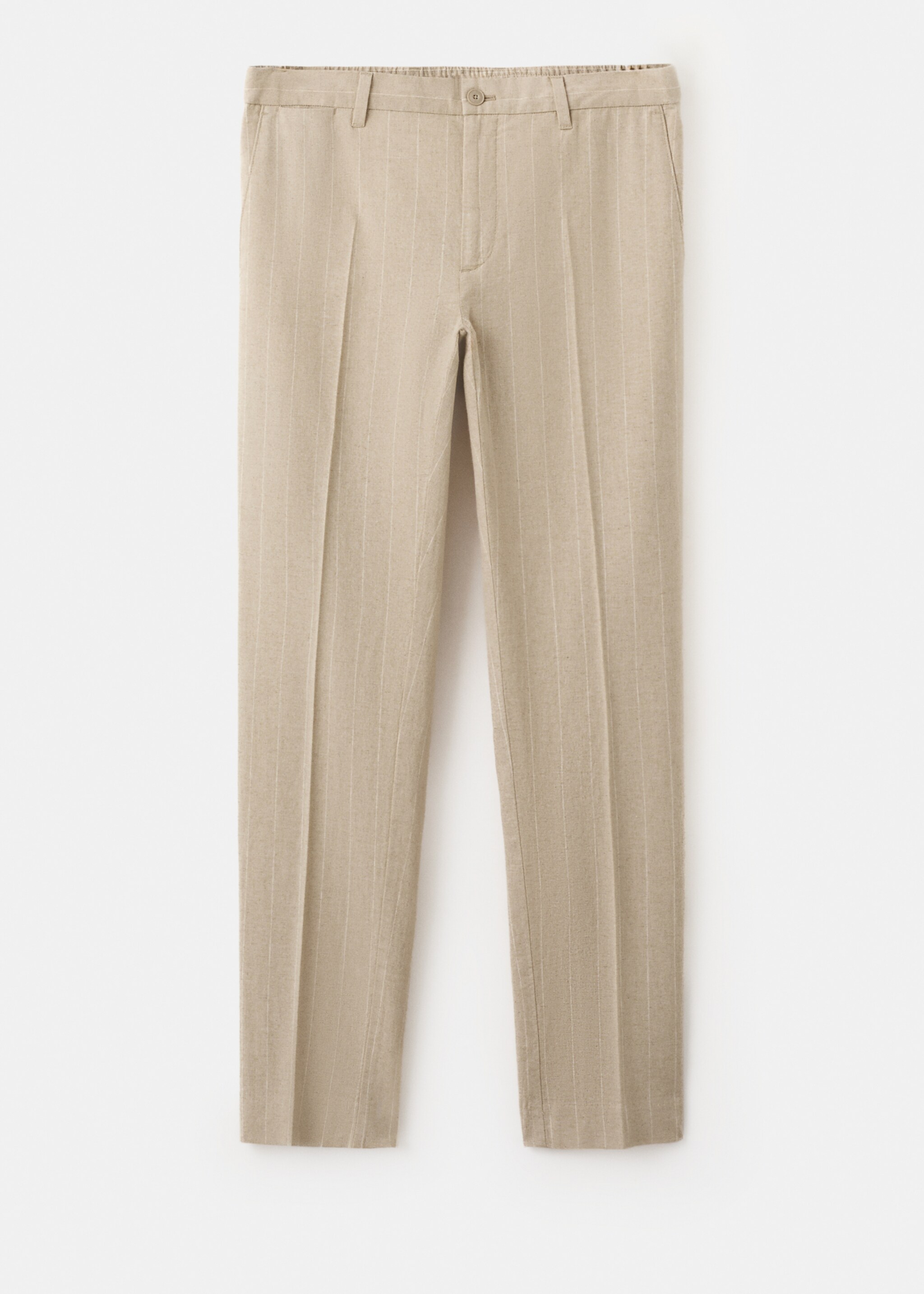 Pantalón lino algodón slim fit rayas - Artículo sin modelo, Beige. Ref: 27036710-00.
