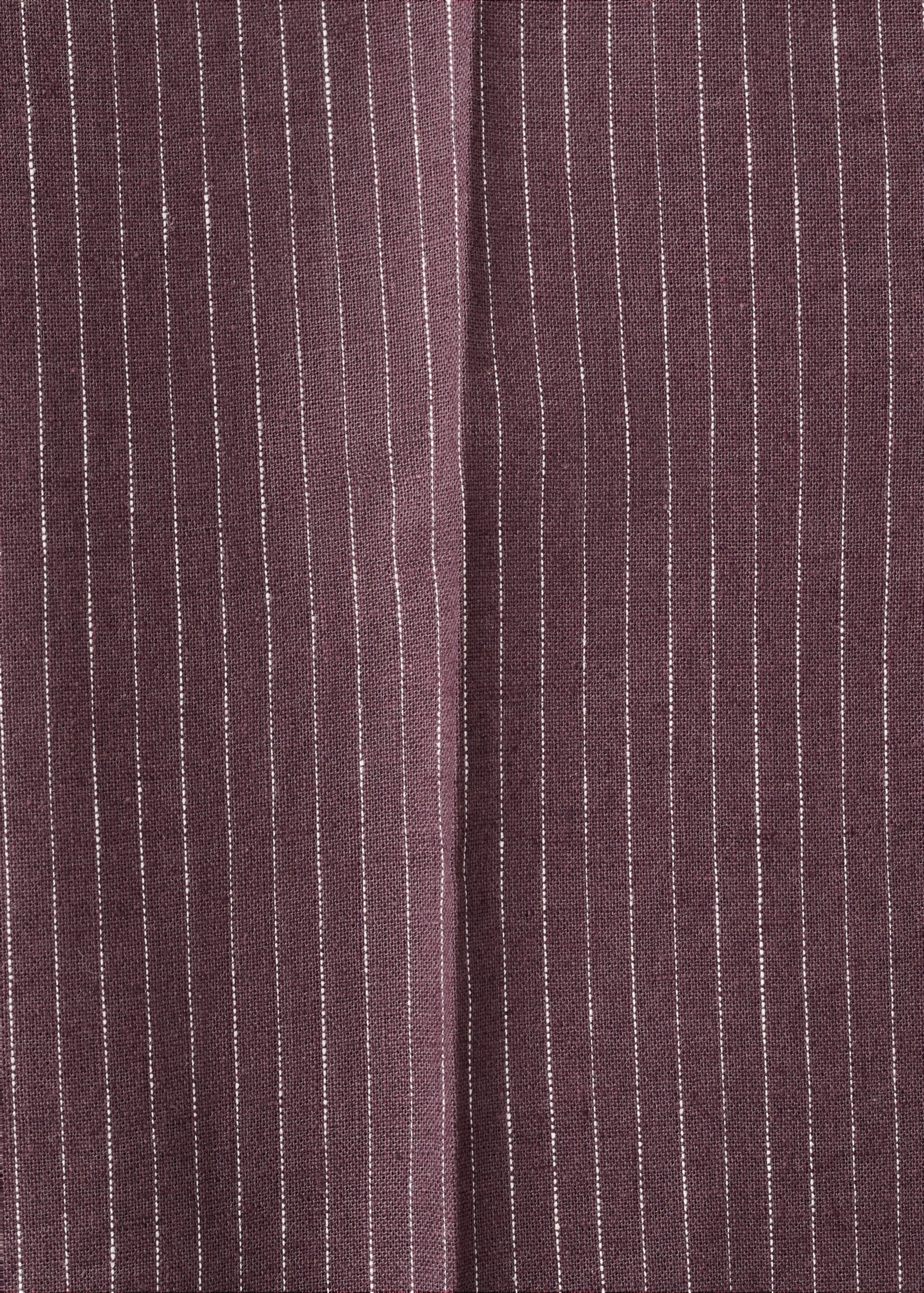 Cotton linen slim fit striped trousers - Details of the article 0, Plum. Ref: 27036710-00.