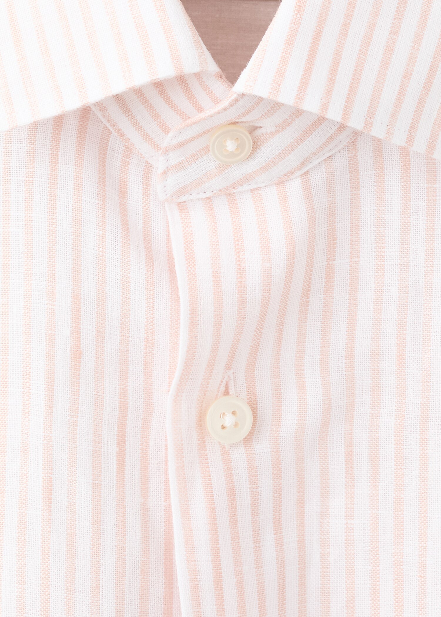 Slim fit 100% linen striped shirt - Details of the article 8