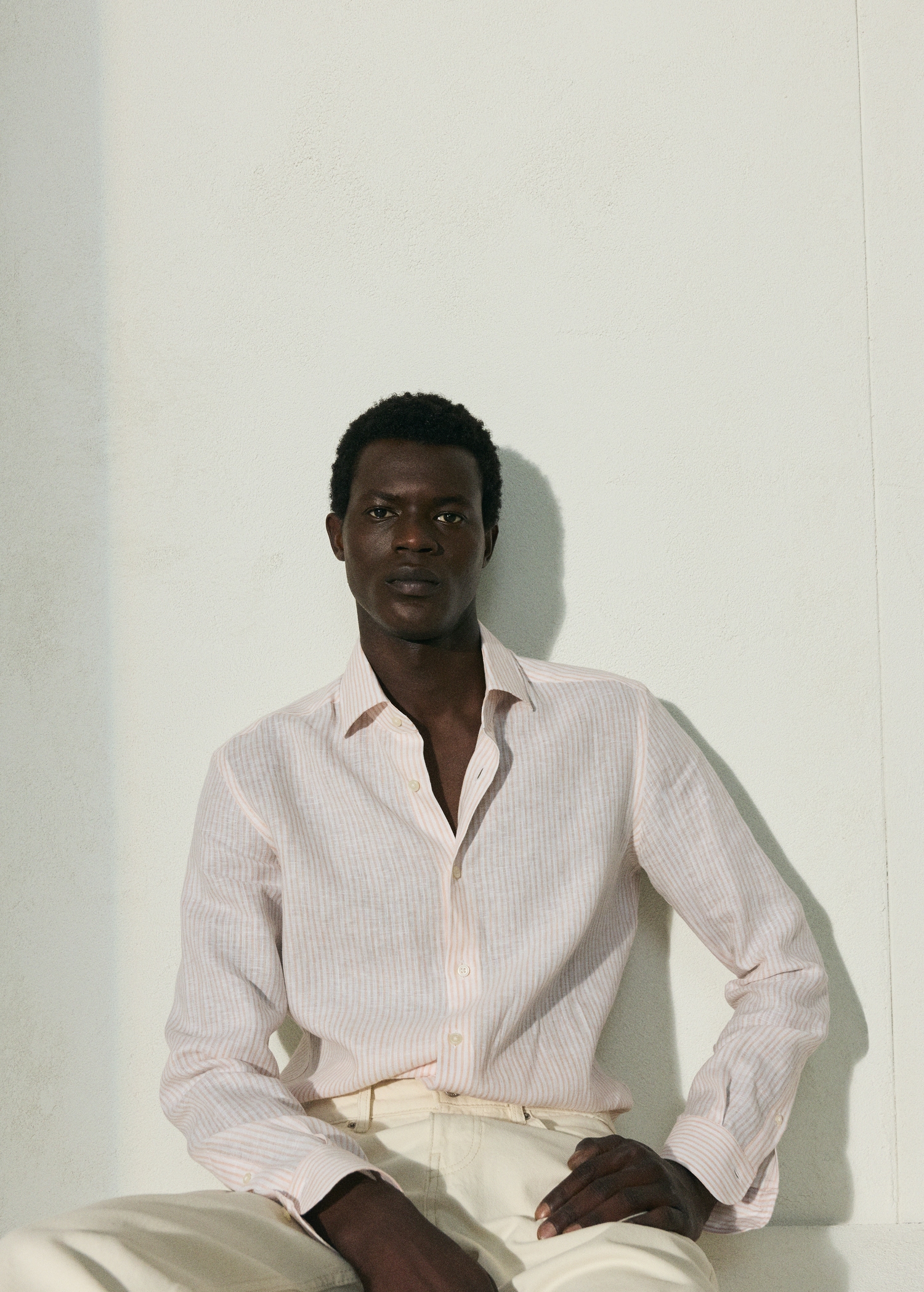 Košile slim fit s pruhy 100% len - Detail zboží 9