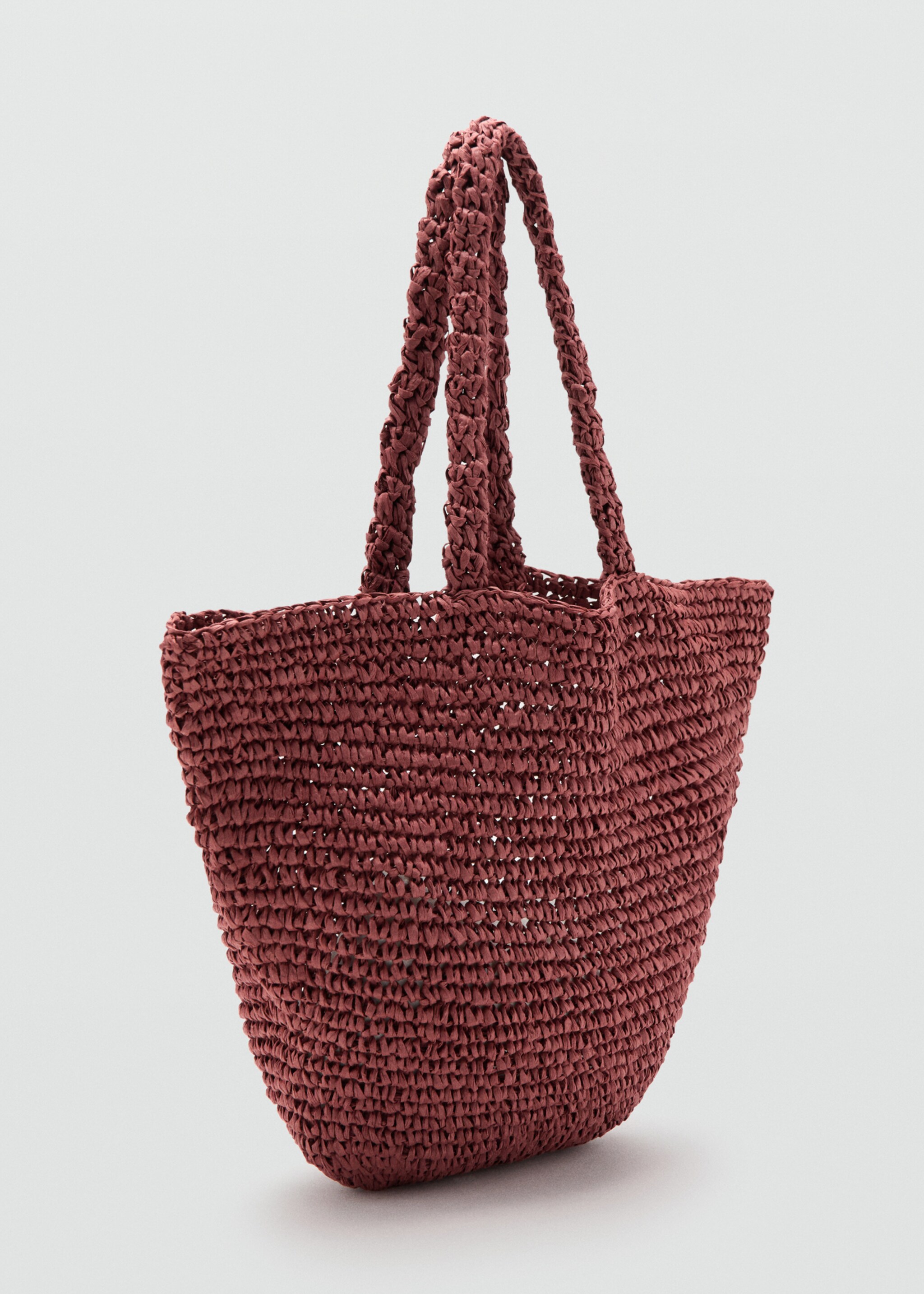 Natural fibre tote bag - Medium plane, Burgundy. Ref: 27036715-00.