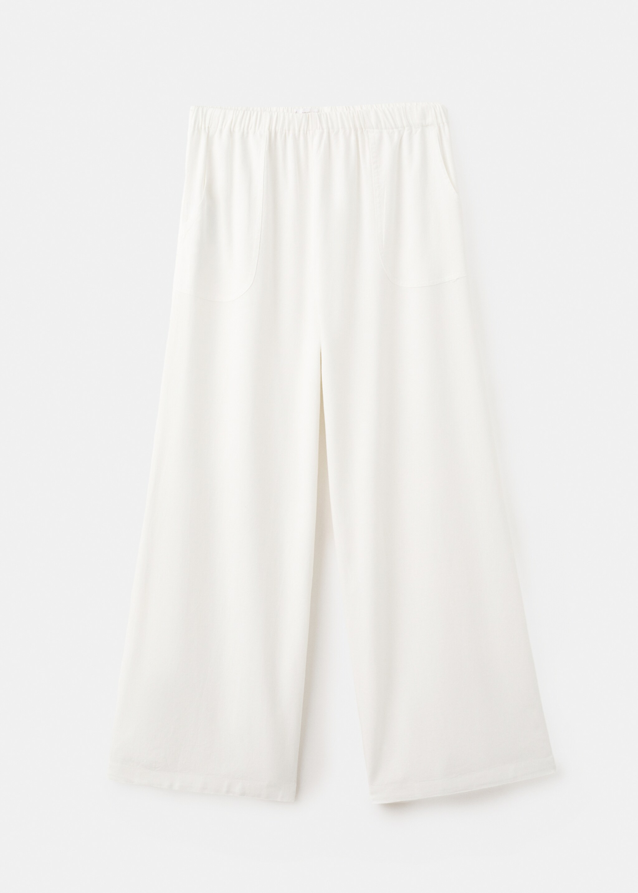 Straight linen-blend trousers - Article without model, Off White. Ref: 27036718-00.