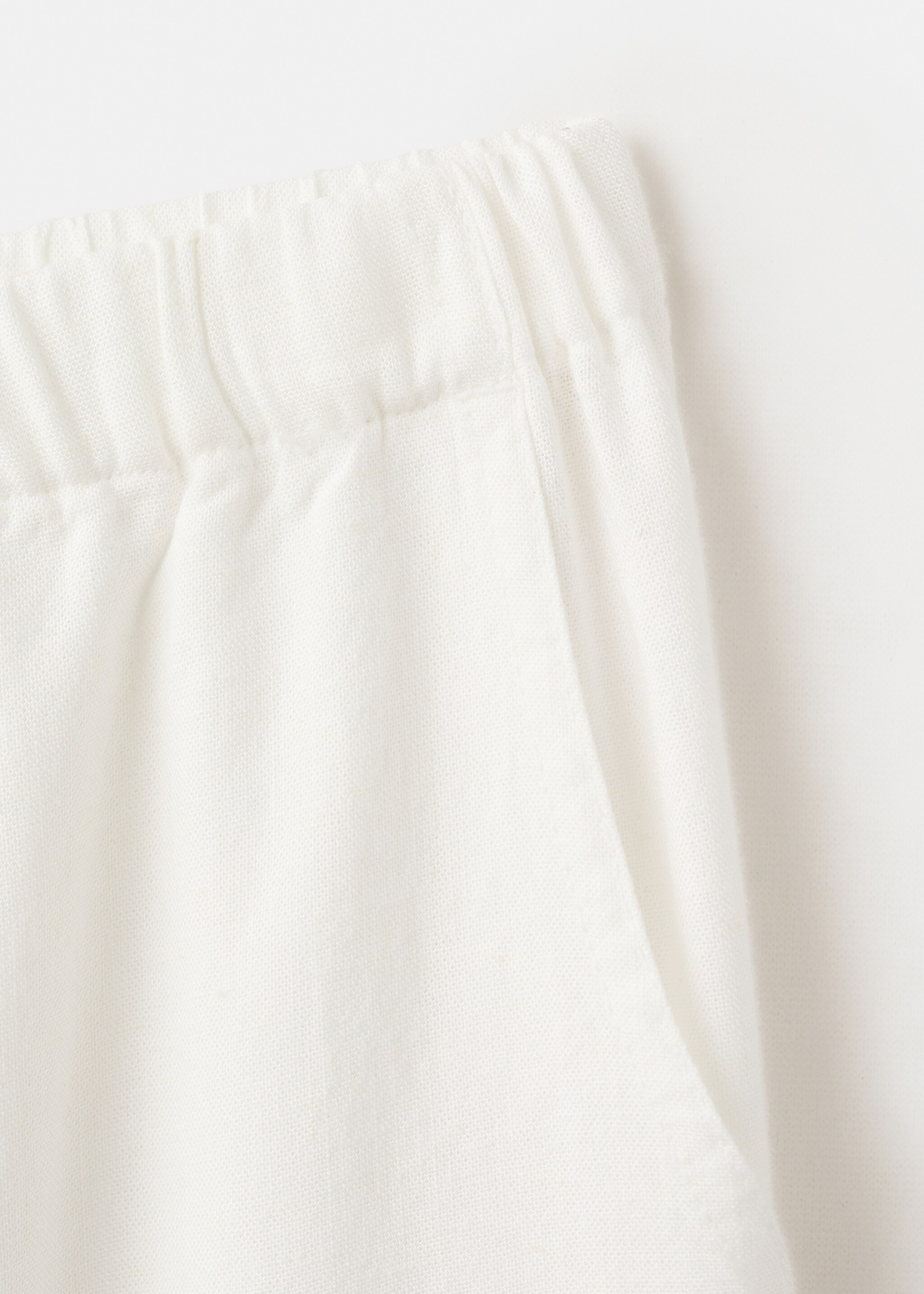 Straight linen-blend trousers - Details of the article 0, Off White. Ref: 27036718-00.