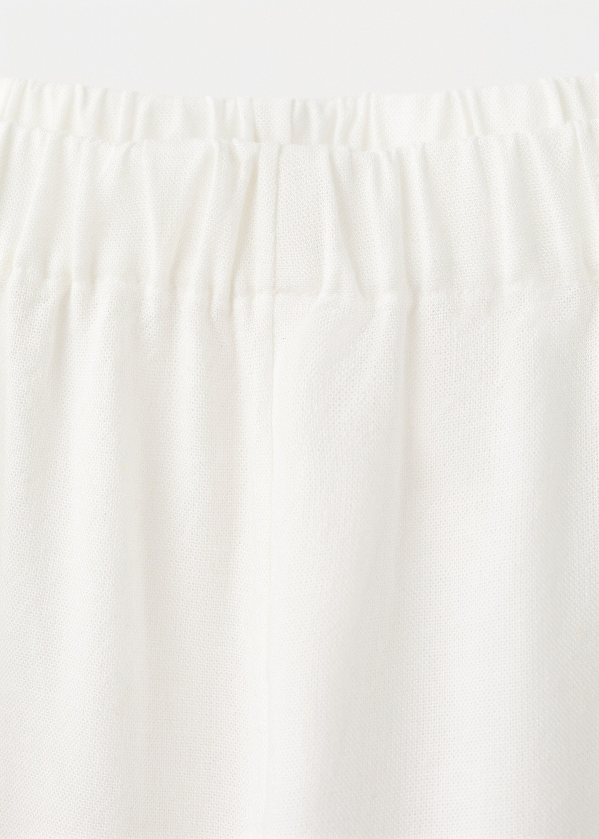 Straight linen-blend trousers - Details of the article 8, Off White. Ref: 27036718-00.