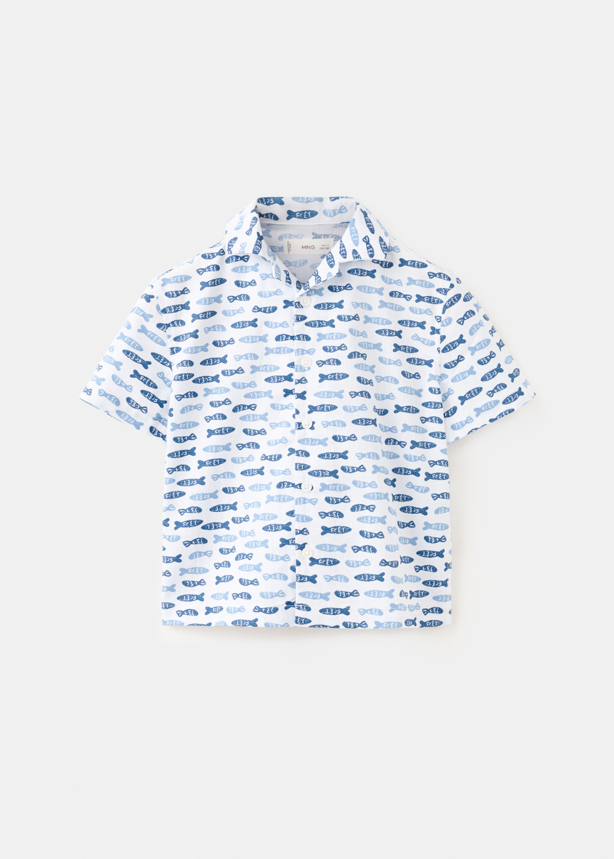 Printed short-sleeved shirt - Article without model, Sky Blue. Ref: 27036728-00.