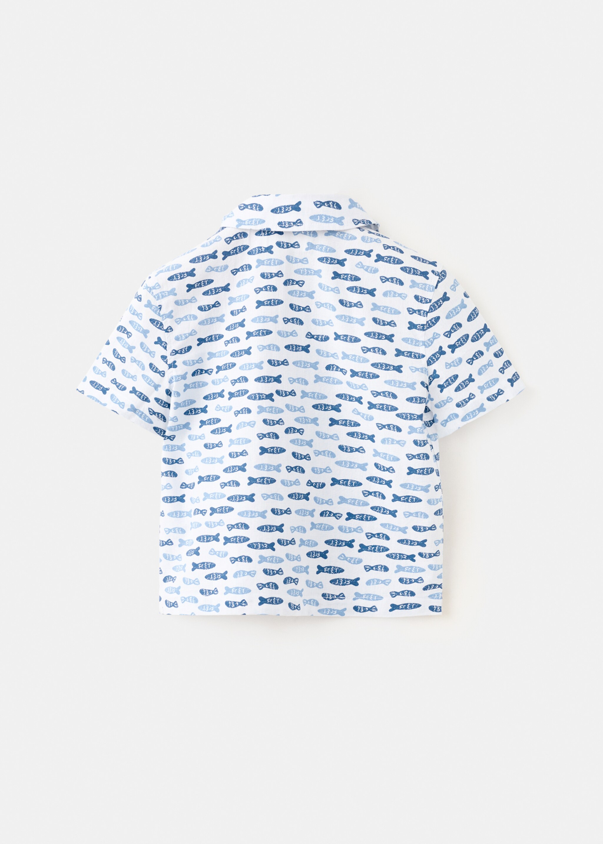 Printed short-sleeved shirt - Reverse of the article, Sky Blue. Ref: 27036728-00.