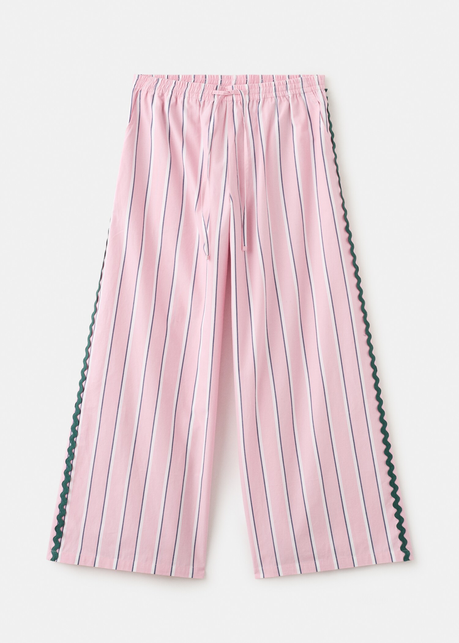 Striped trousers with scalloped details - Article without model