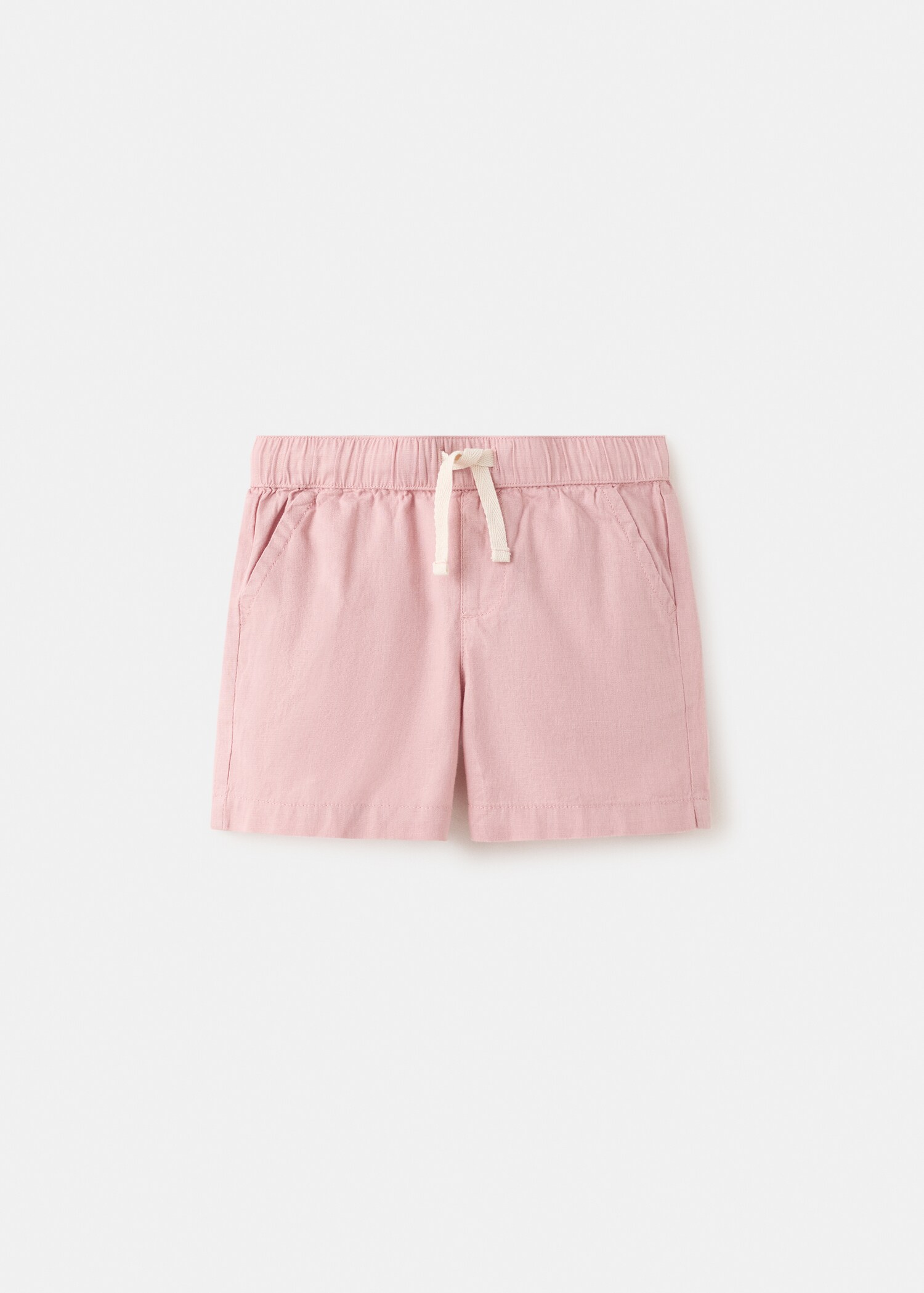 Linen-blend bermuda shorts with drawstring - Article without model