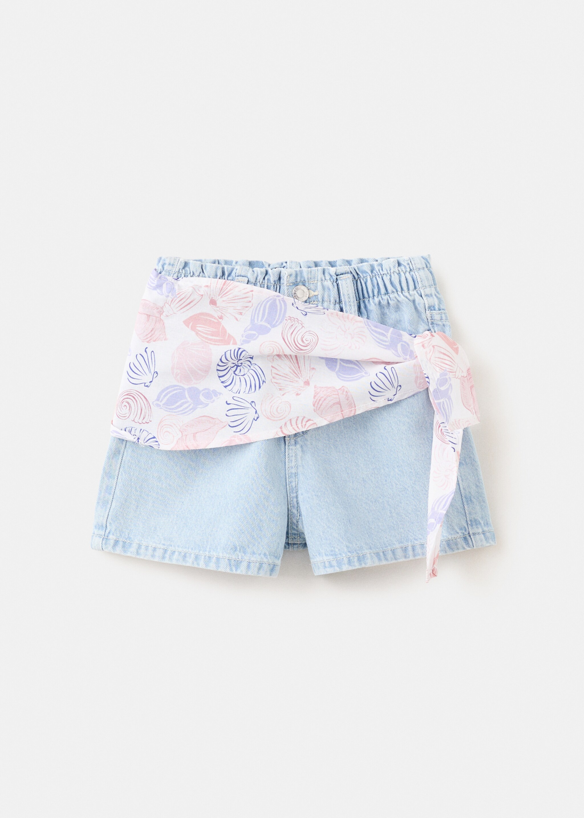 Scarf detail shorts - Article without model, Light Blue. Ref: 27036732-00.