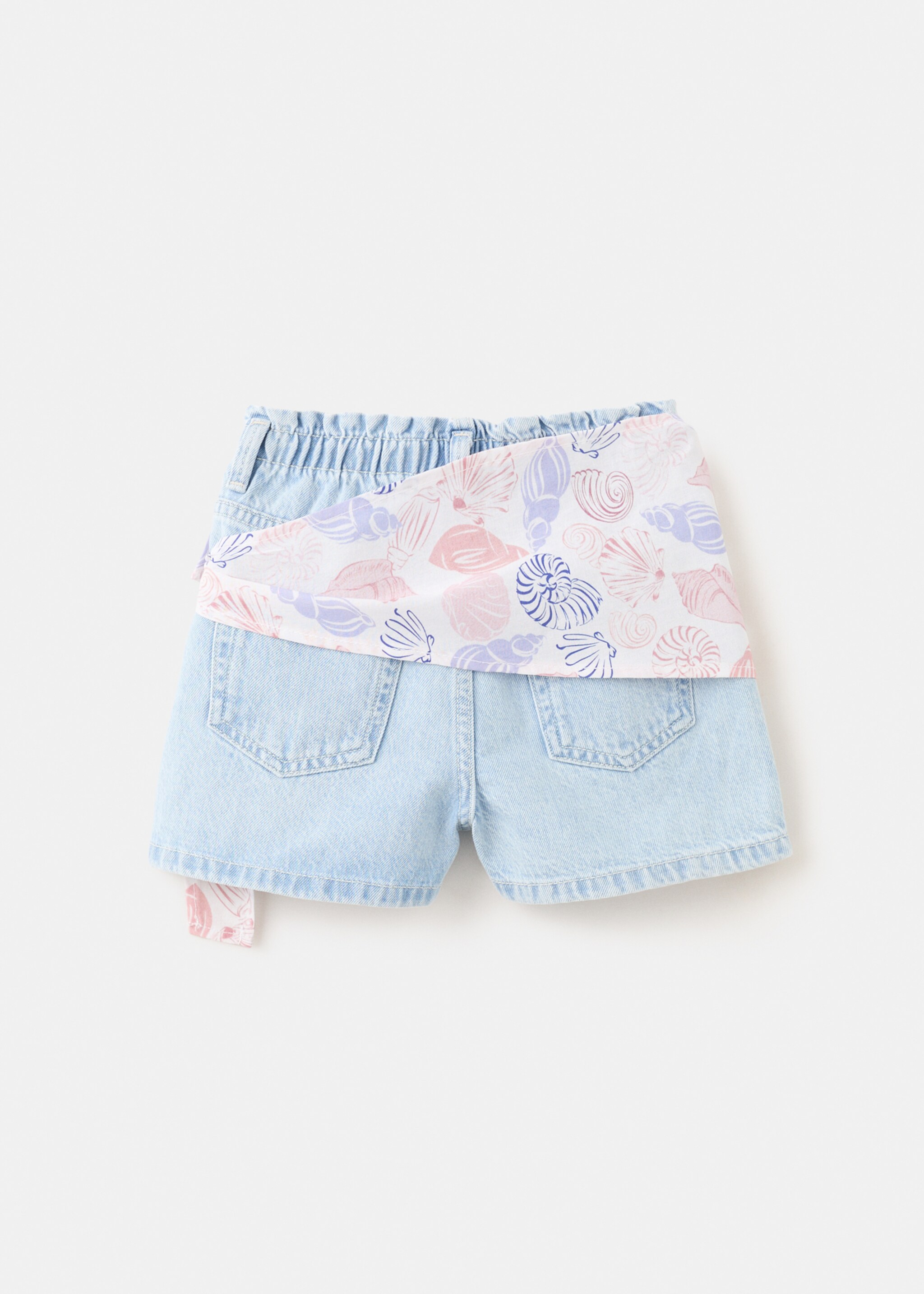 Scarf detail shorts - Reverse of the article, Light Blue. Ref: 27036732-00.