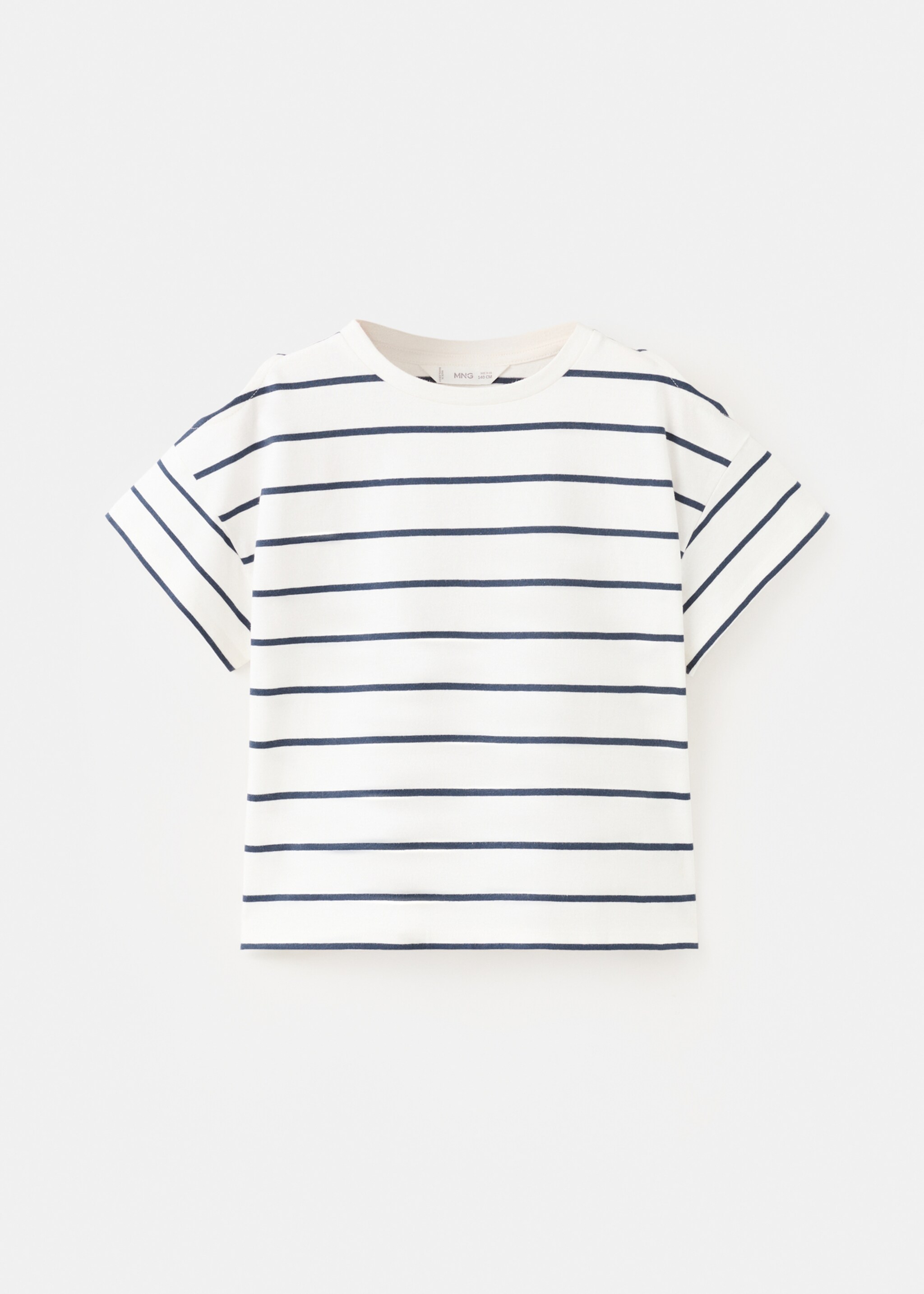 Striped cotton off-the-shoulder top - Article without model, Navy. Ref: 27036735-00.