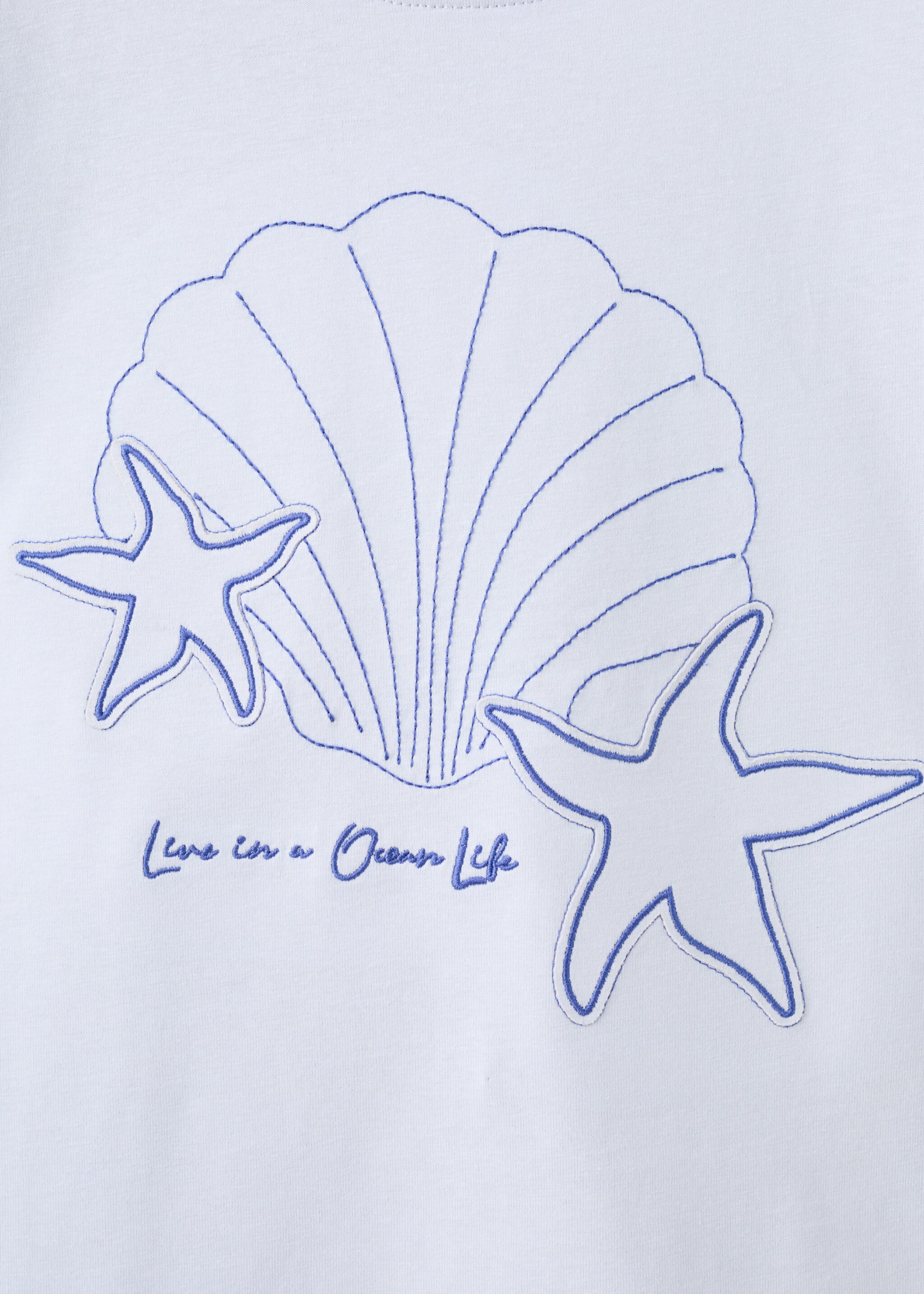 Camiseta bordada algodón - Detalle del artículo 8, Azul celeste. Ref: 27036736-00.