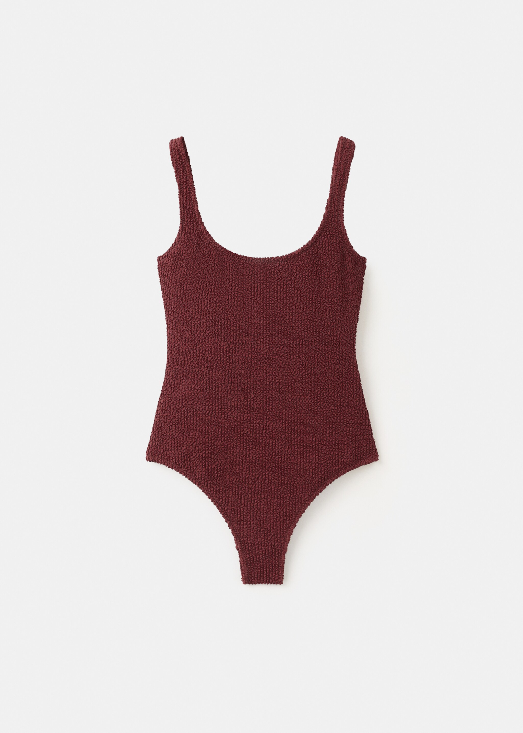 Maillot de bain texturé - Article sans modèle, Rouge-orangé. Ref: 27036737-00.