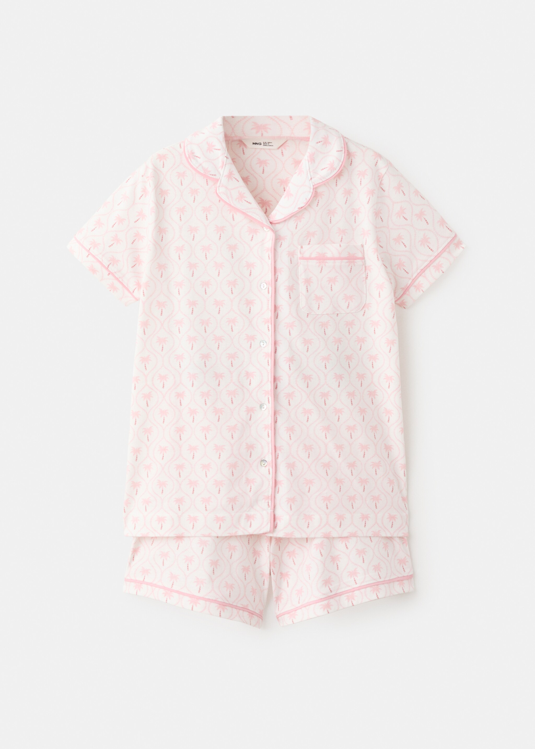 Palm tree print short pyjama set - Article without model, Pink. Ref: 27036747-00.