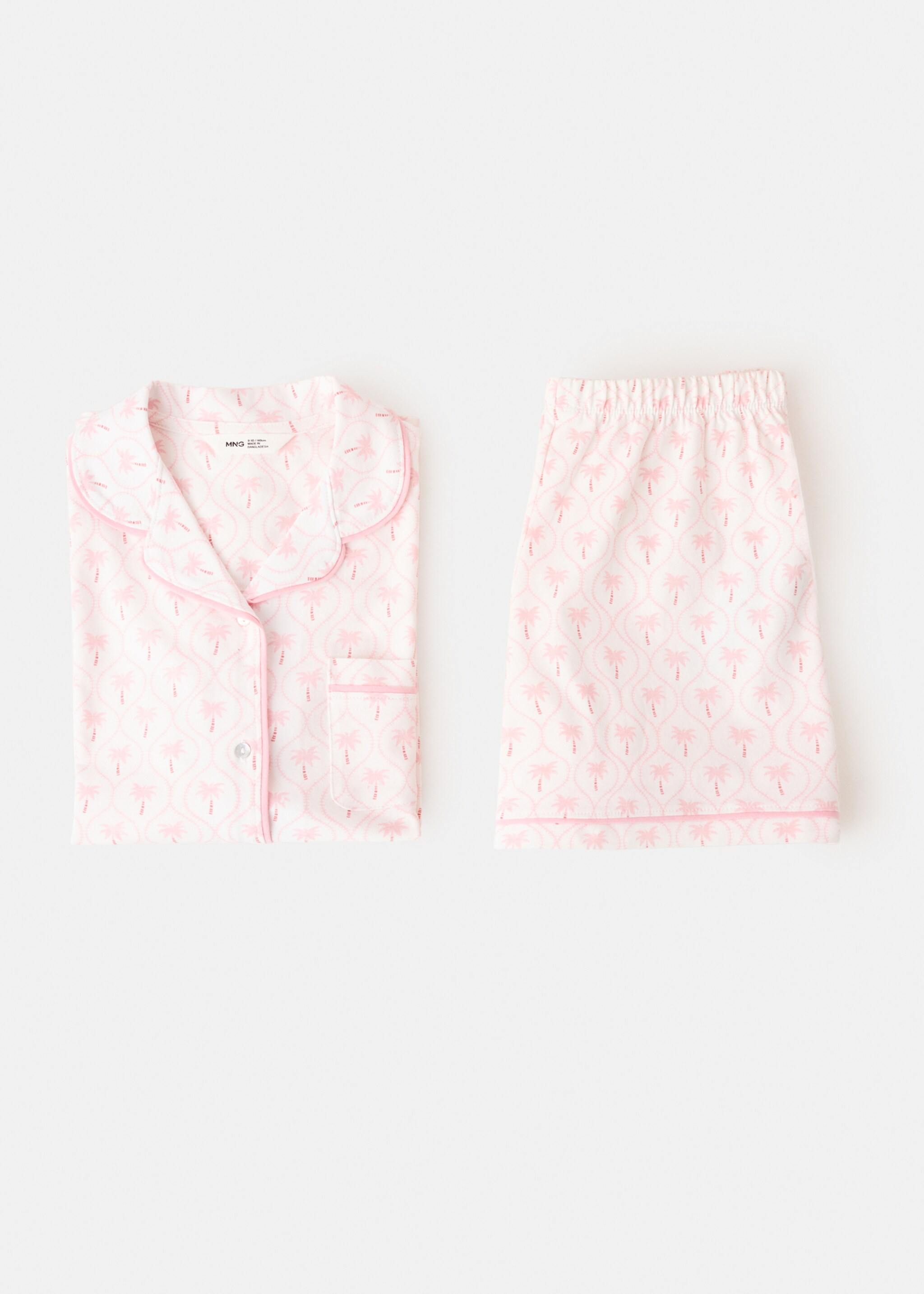 Palm tree print short pyjama set - Details of the article 0, Pink. Ref: 27036747-00.