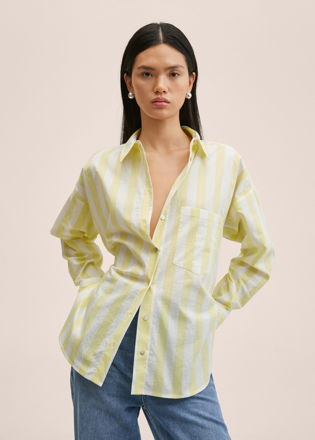 Mango striped cotton dress hotsell