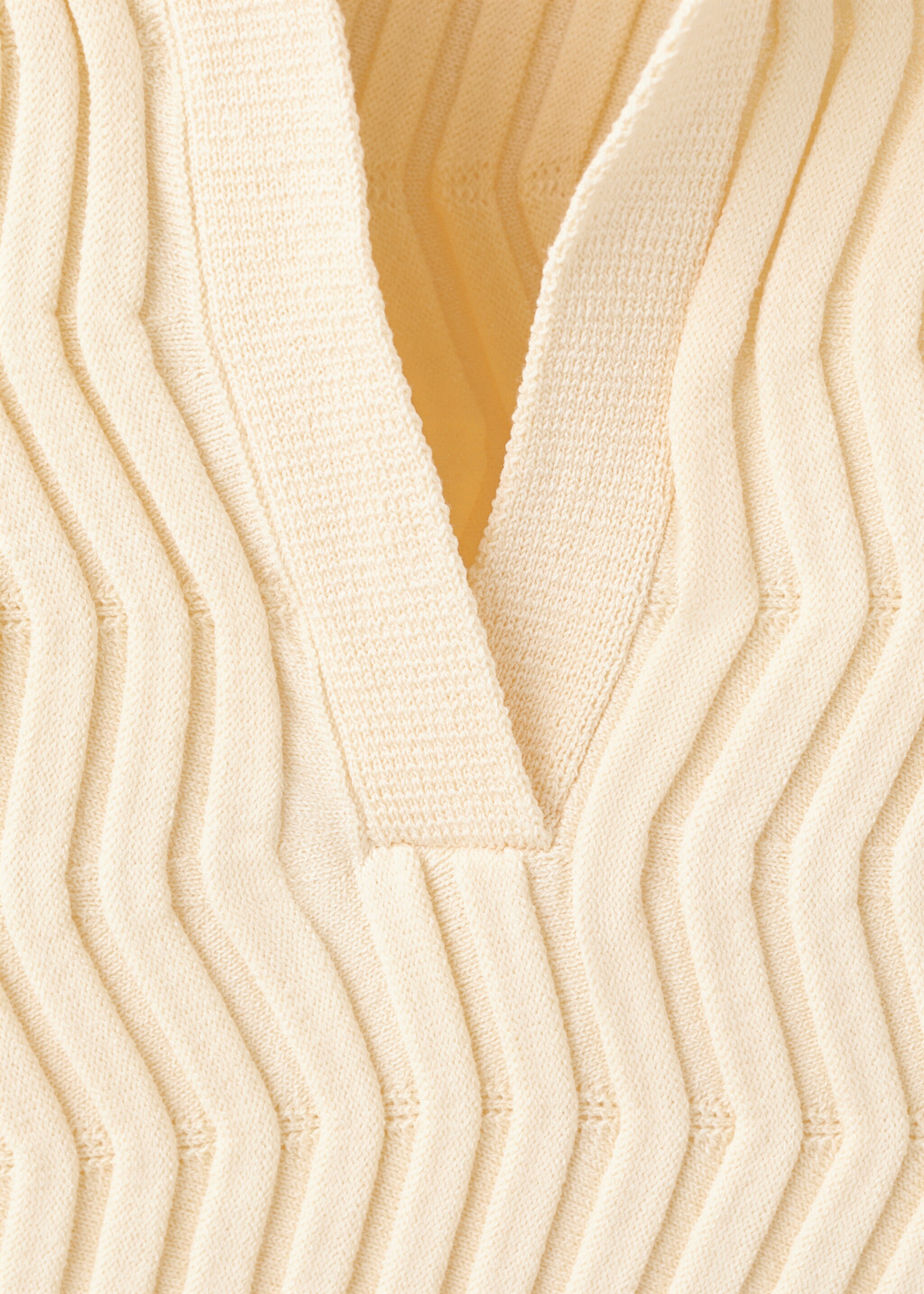 Knitted polo-neck sweater - Details of the article 0, Ecru. Ref: 27037142-00.