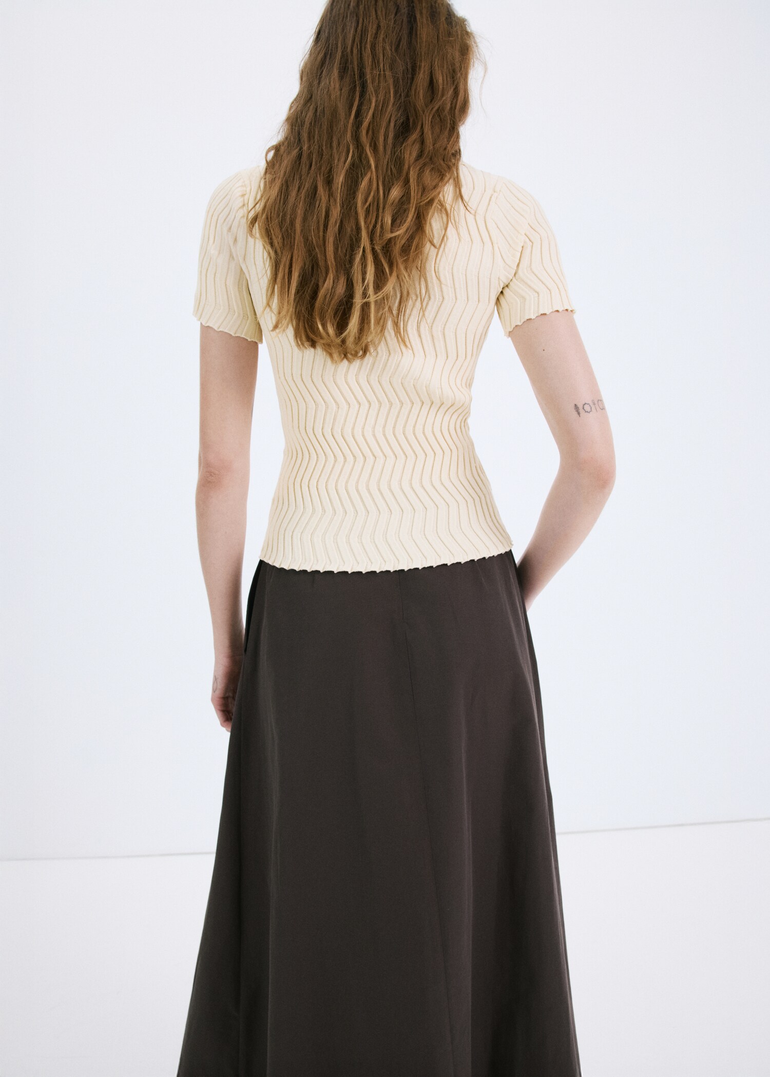 Knitted polo-neck sweater - Reverse of the article