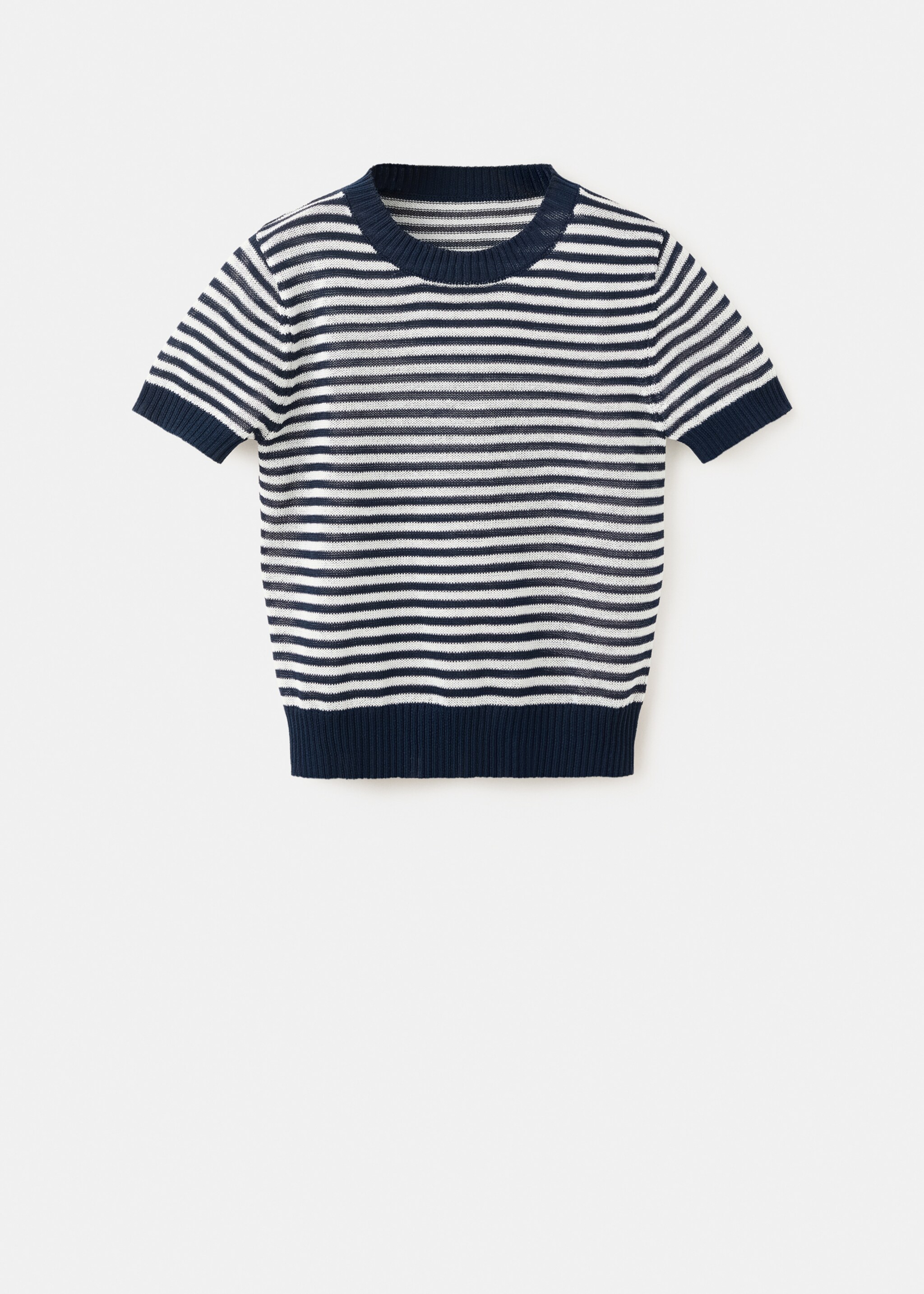 Crop striped sweater - Article without model, Dark Navy. Ref: 27037143-00.