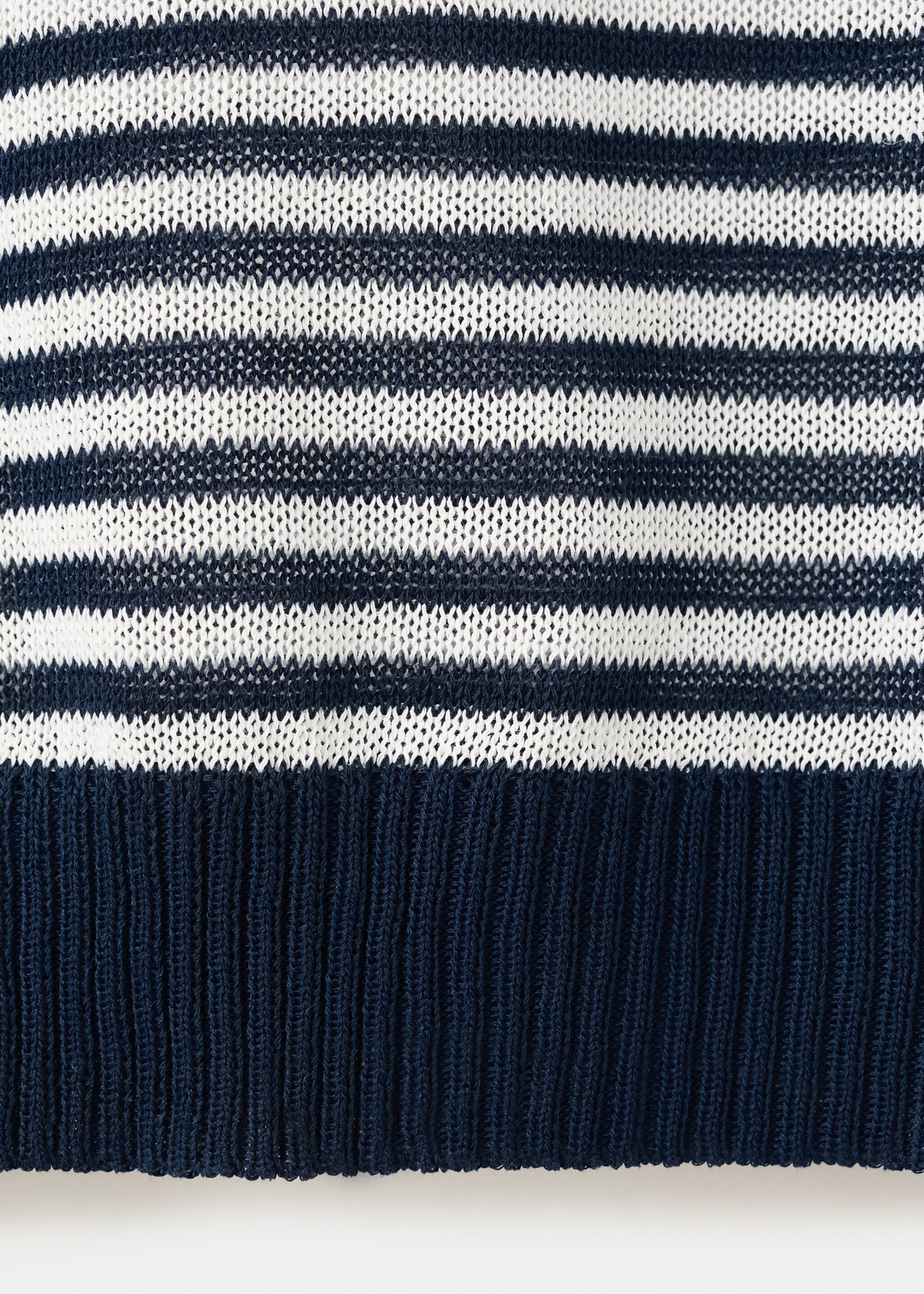 Crop striped sweater - Details of the article 8, Dark Navy. Ref: 27037143-00.