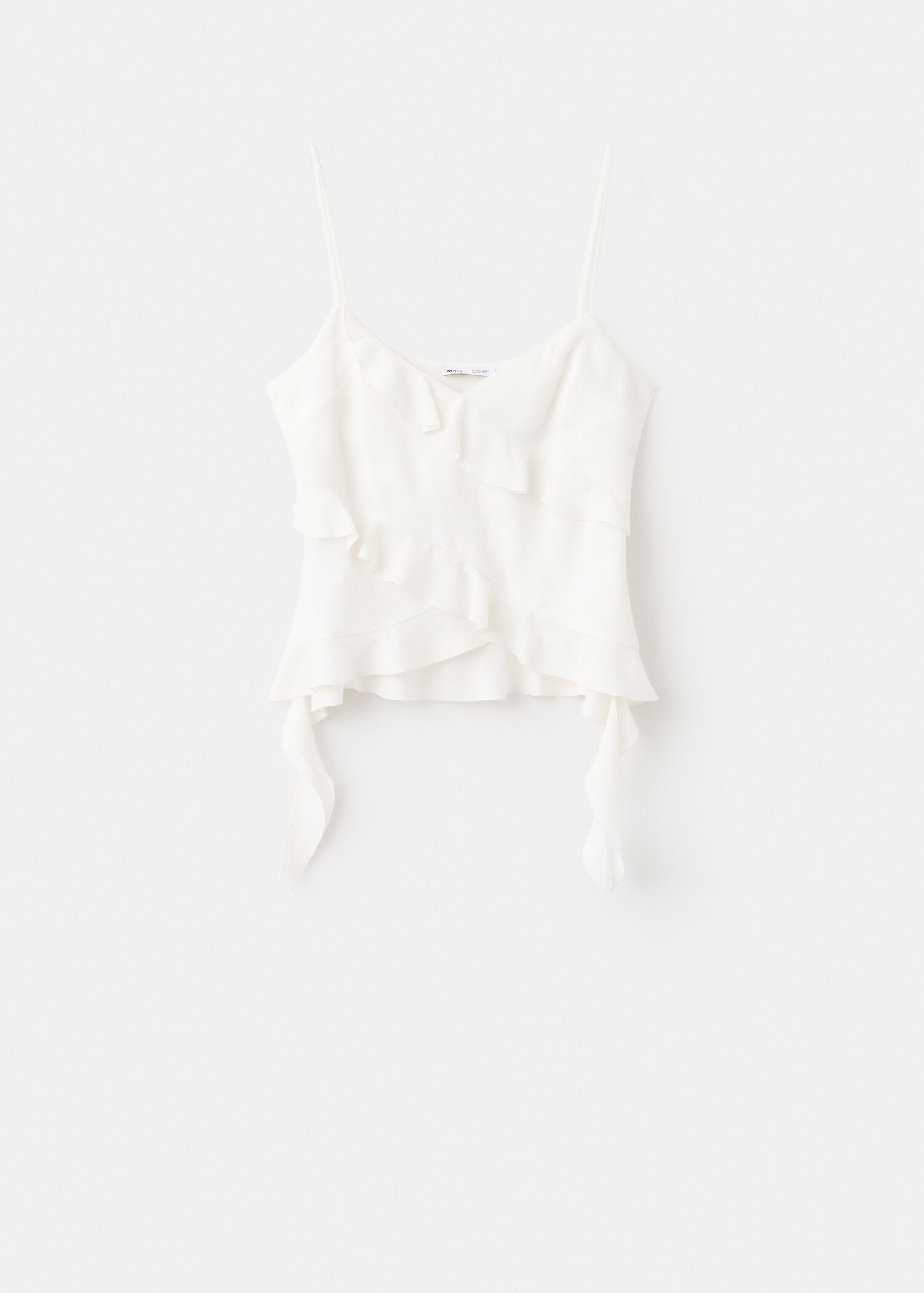 Top mezcla lino volantes - Artículo sin modelo