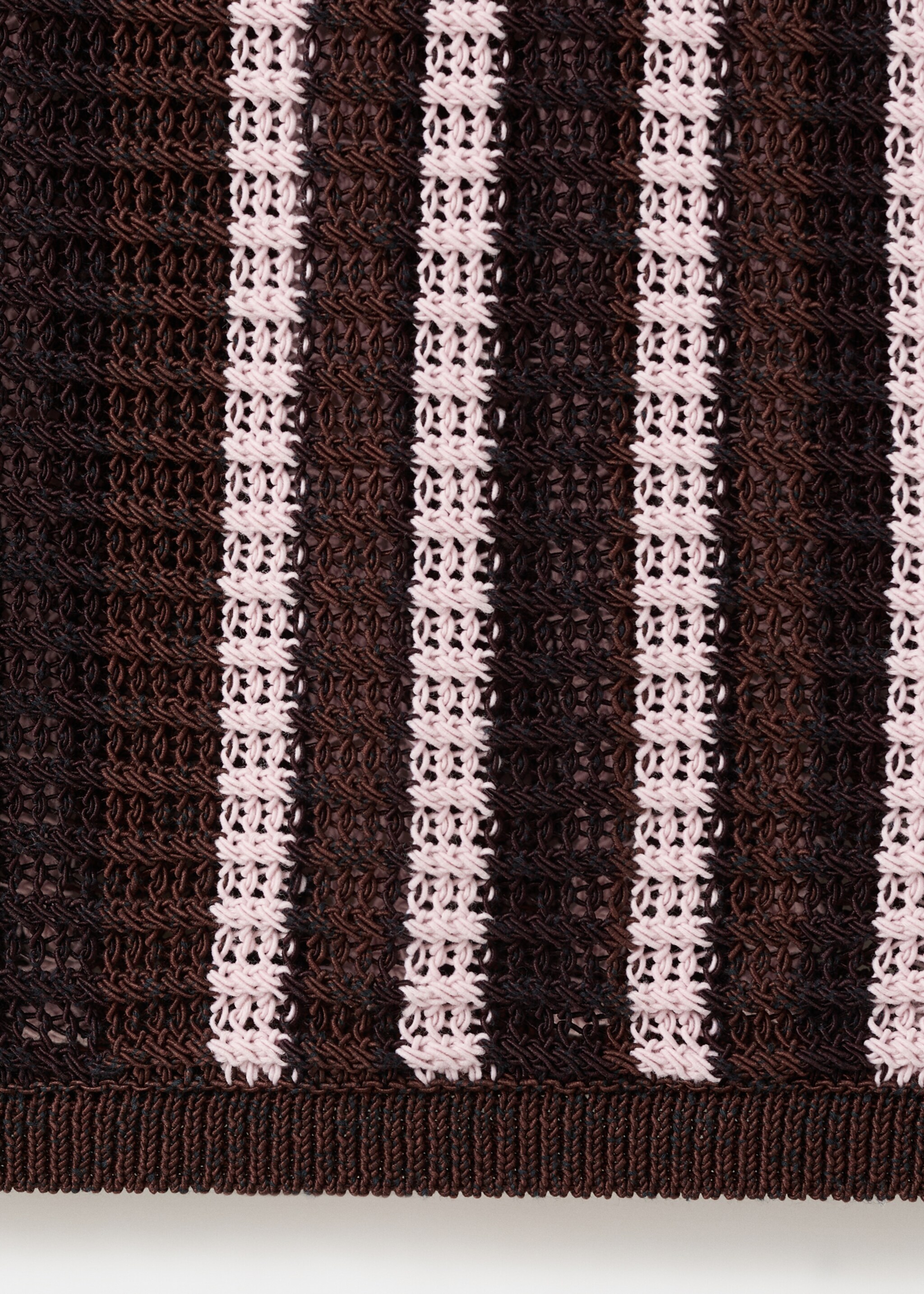 Knitted polo-neck sweater - Details of the article 0, Chocolate. Ref: 27037145-00.