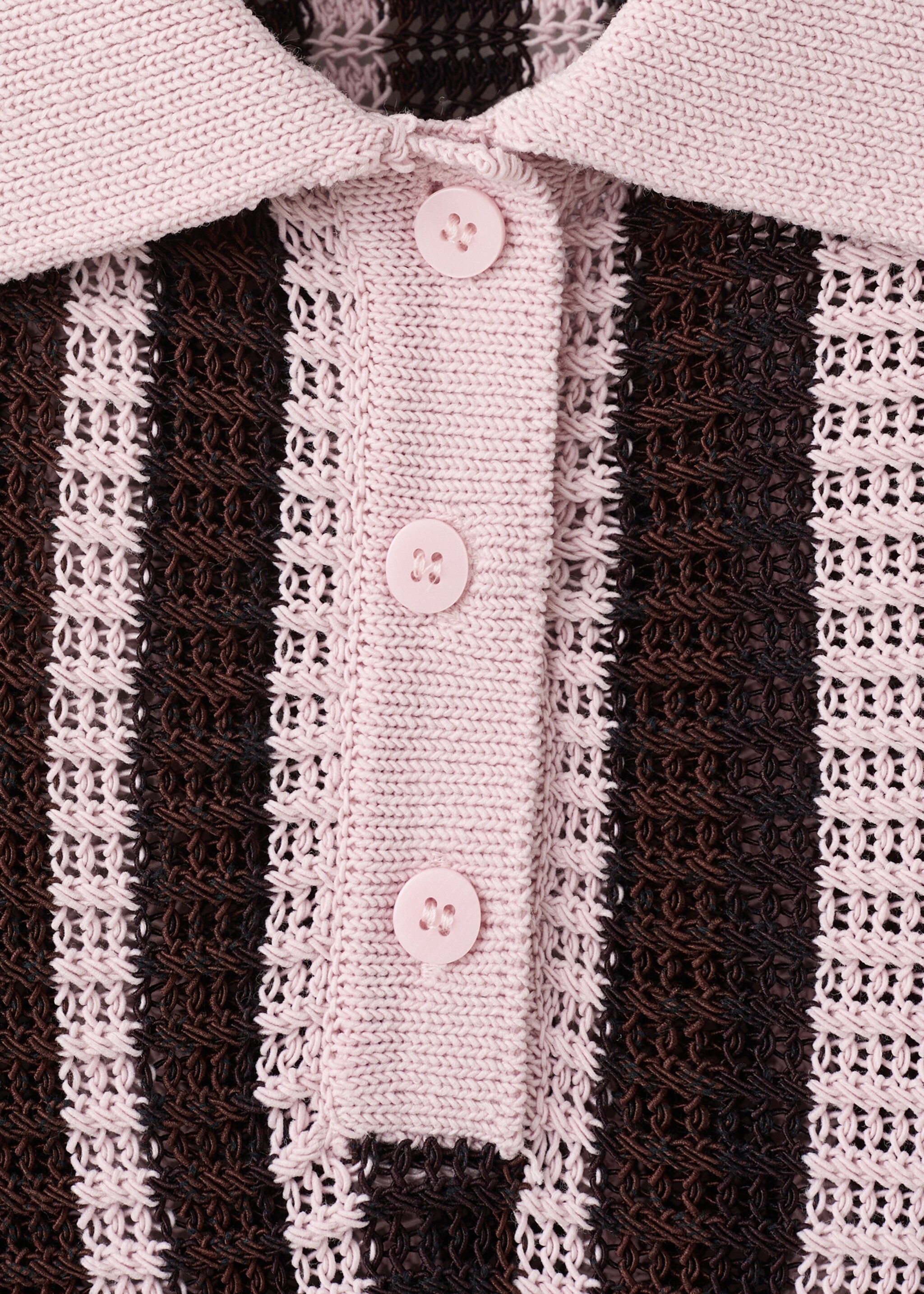 Knitted polo-neck sweater - Details of the article 8, Chocolate. Ref: 27037145-00.
